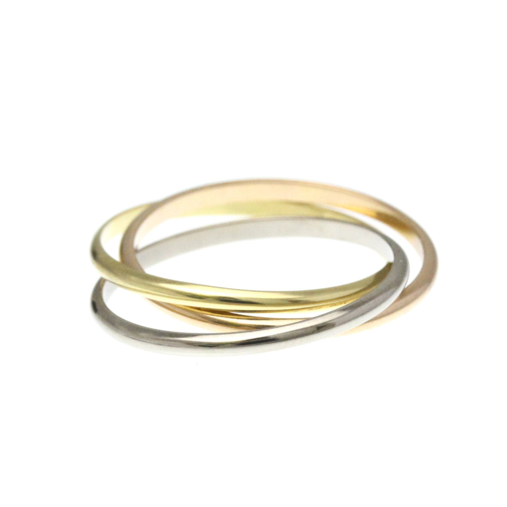 Vendome Louis Cartier Band Ring 18K Tricolor Gold