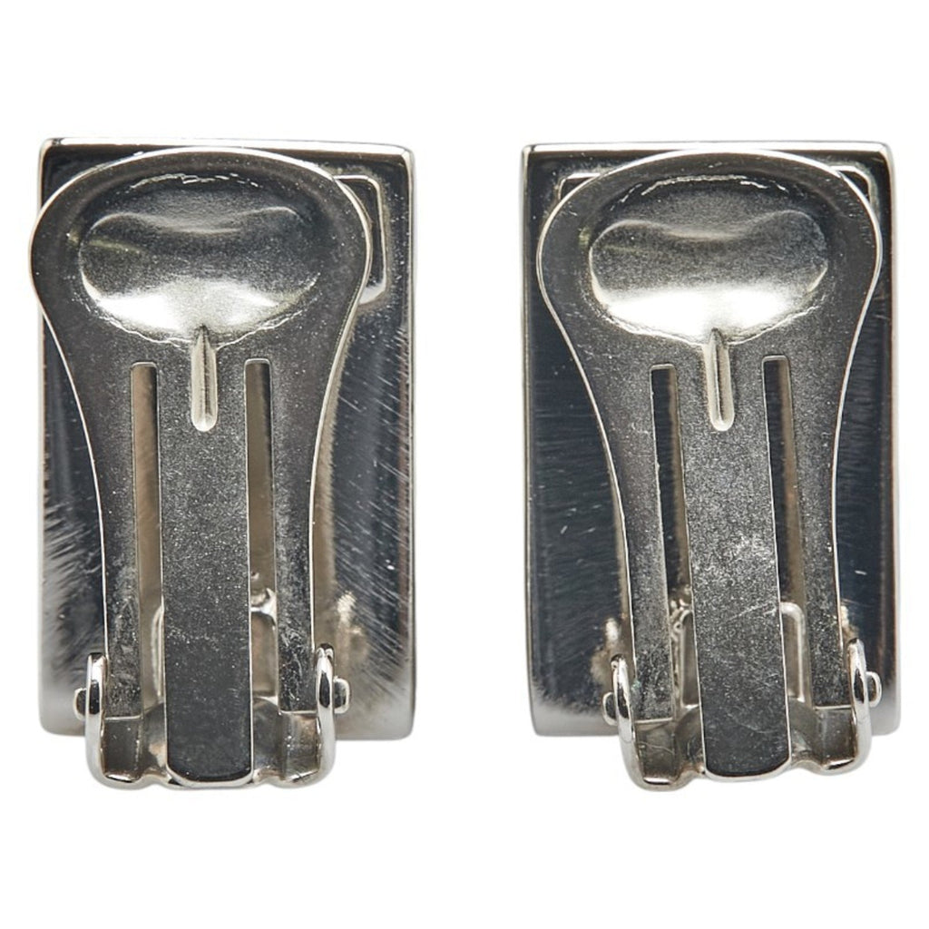 Clip-On Earrings Logo Clip-On Silver-Tone Metal