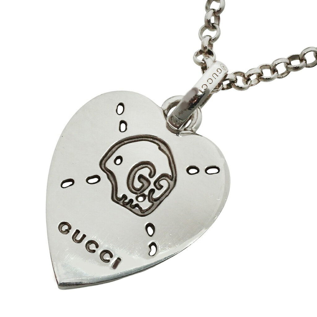Ghost Heart Pendant Necklace Sterling Silver