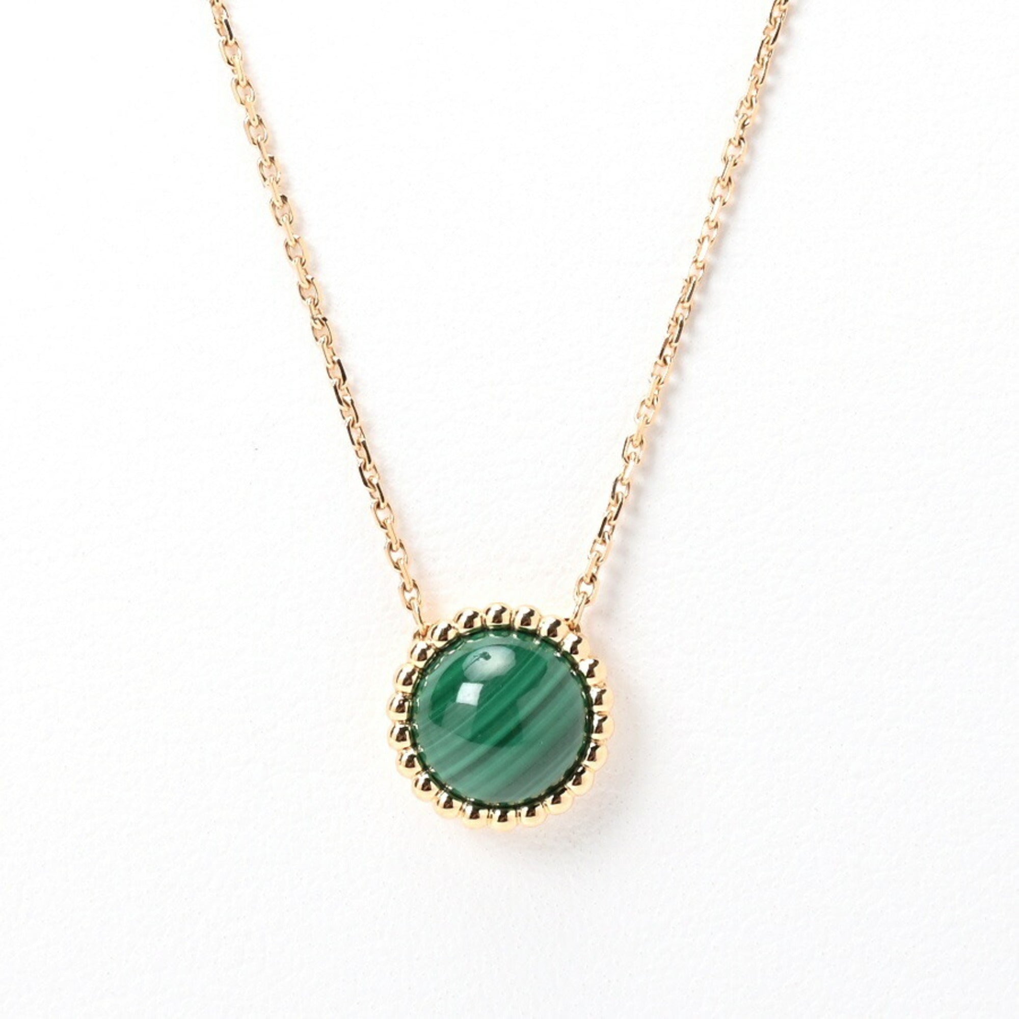 Perlee Pendant Necklace 18K Yellow Gold with Malachite
