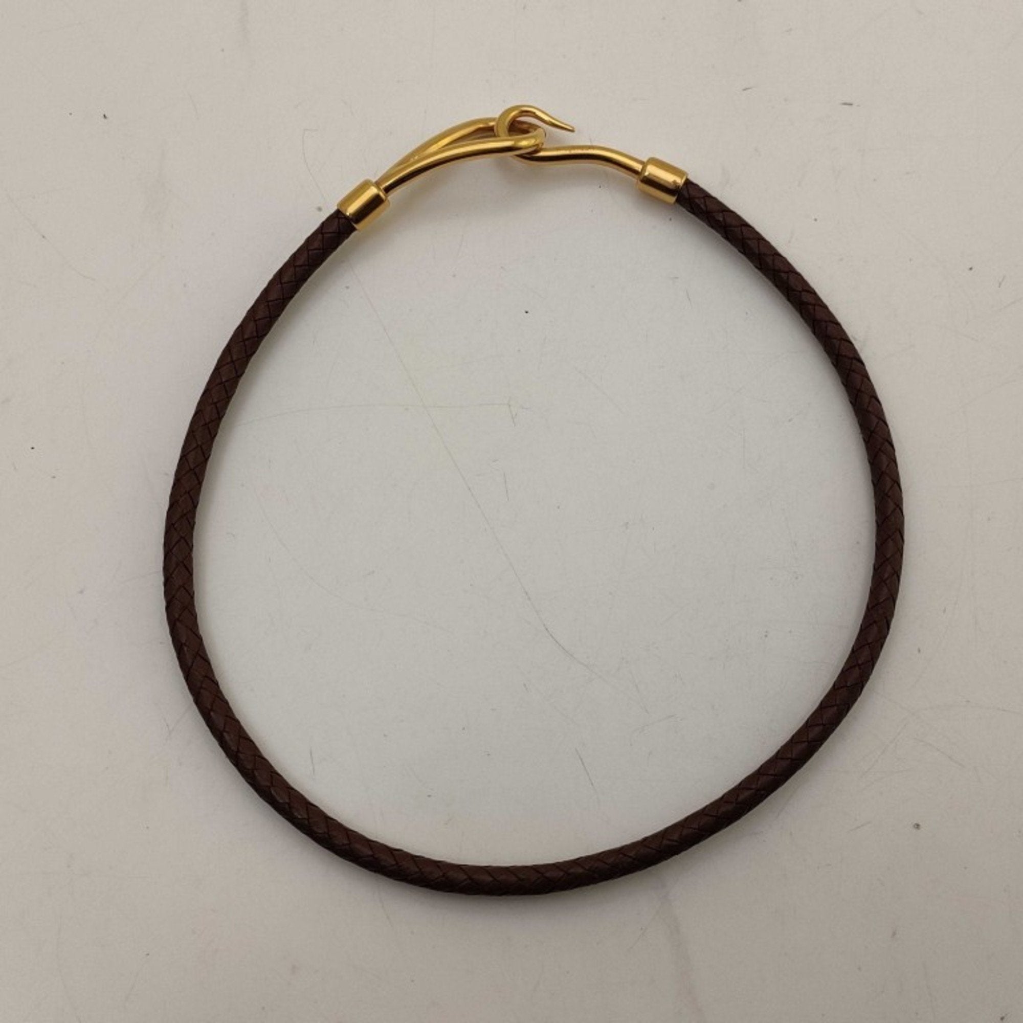 Leather Pendant Necklace Brown