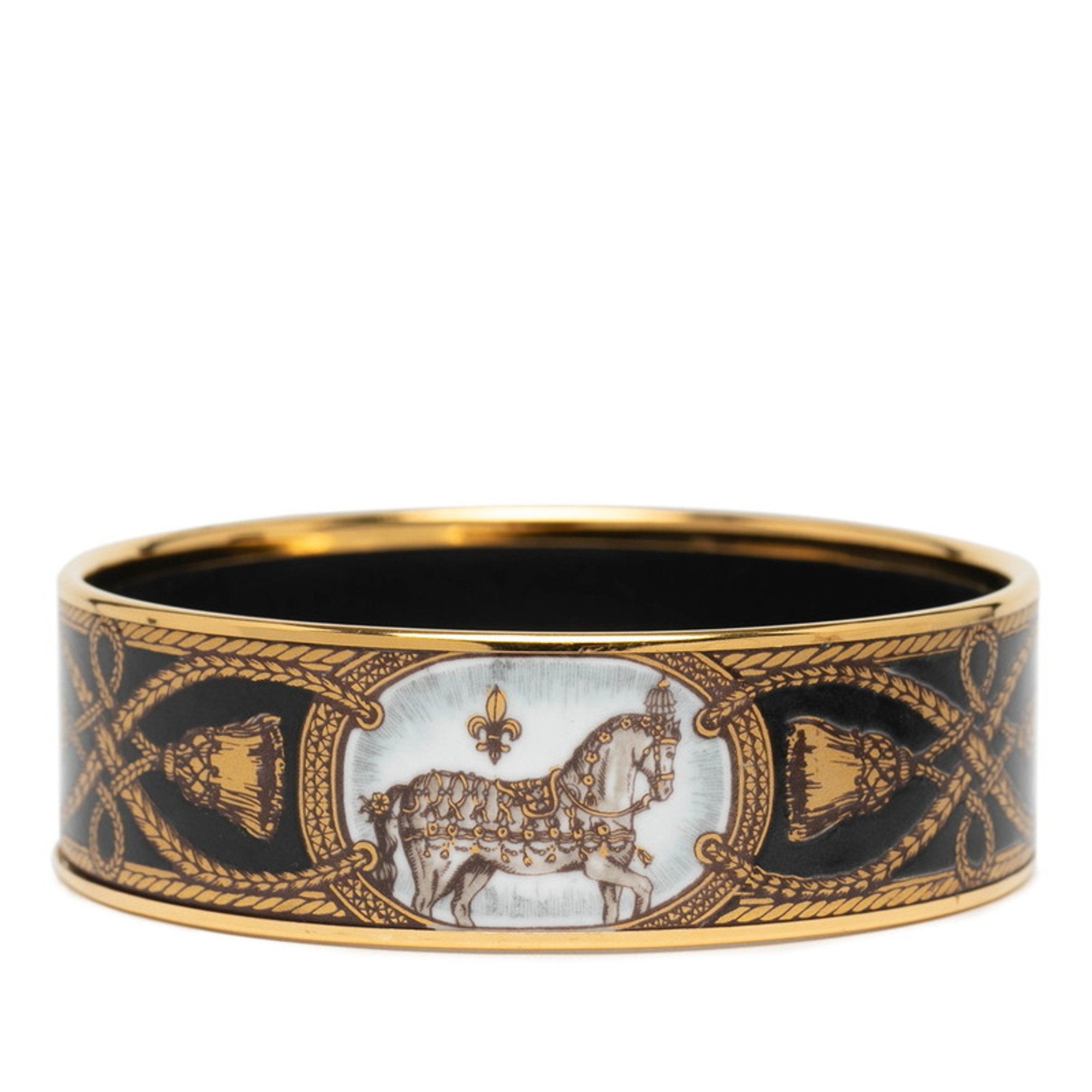 Enamel Bracelet Black Gold Multi-color
