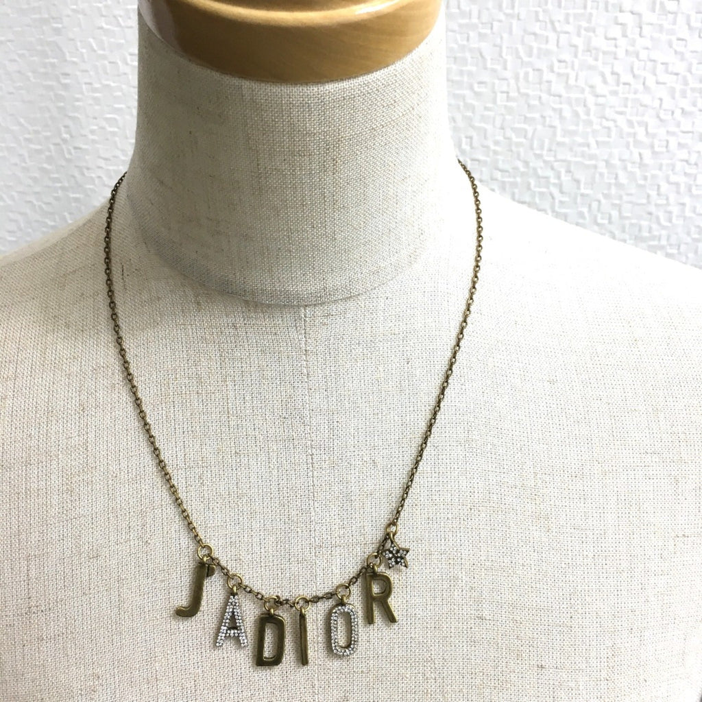 Rhinestone Necklace Gold