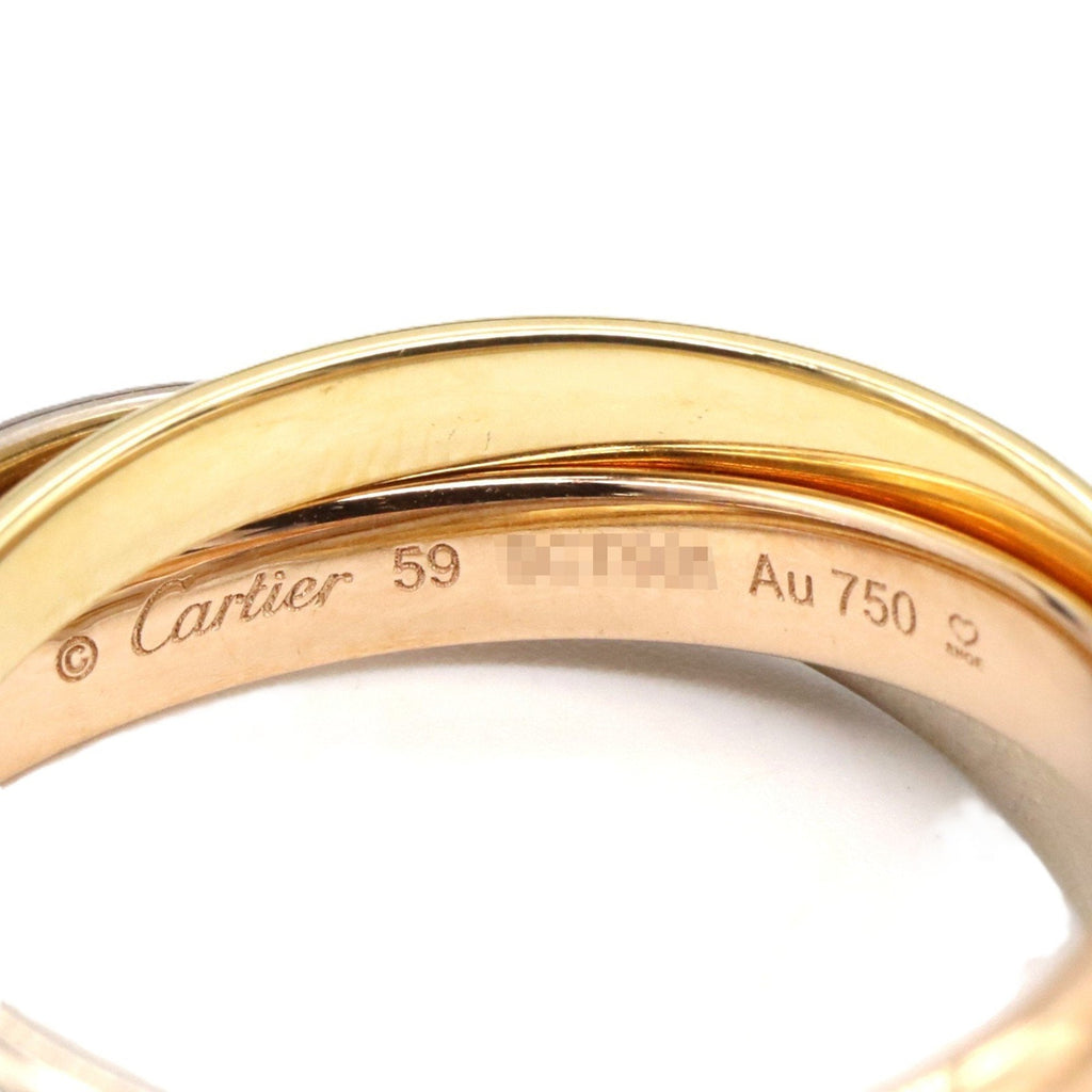 Vendome Louis Cartier Band Ring 18K Tricolor Gold