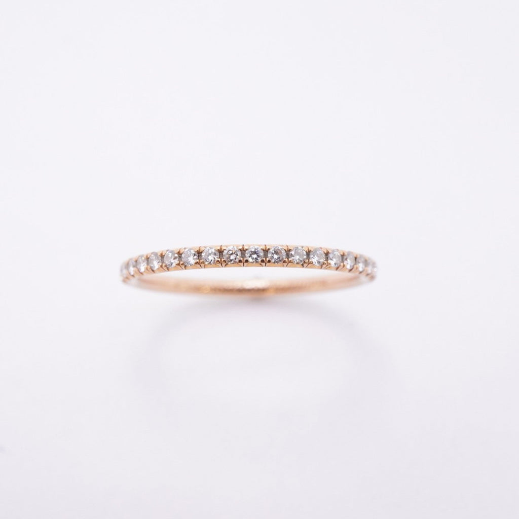 Band Ring 18K Rose Gold with Diamond