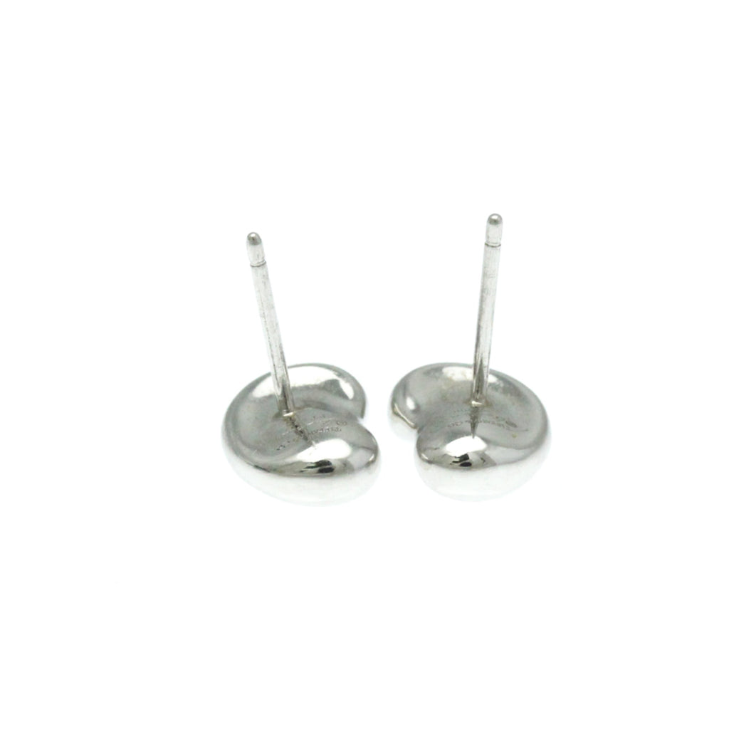 Bean Earrings Sterling Silver and Platinum 11.5mm Platinum