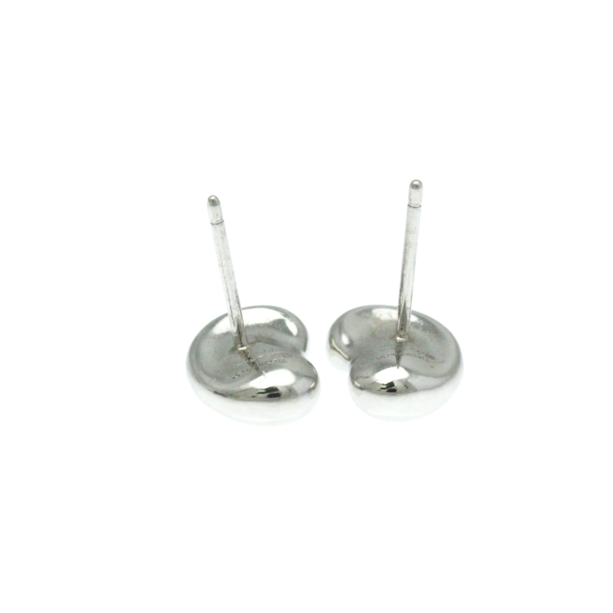 Bean Earrings Sterling Silver and Platinum 11.5mm Platinum
