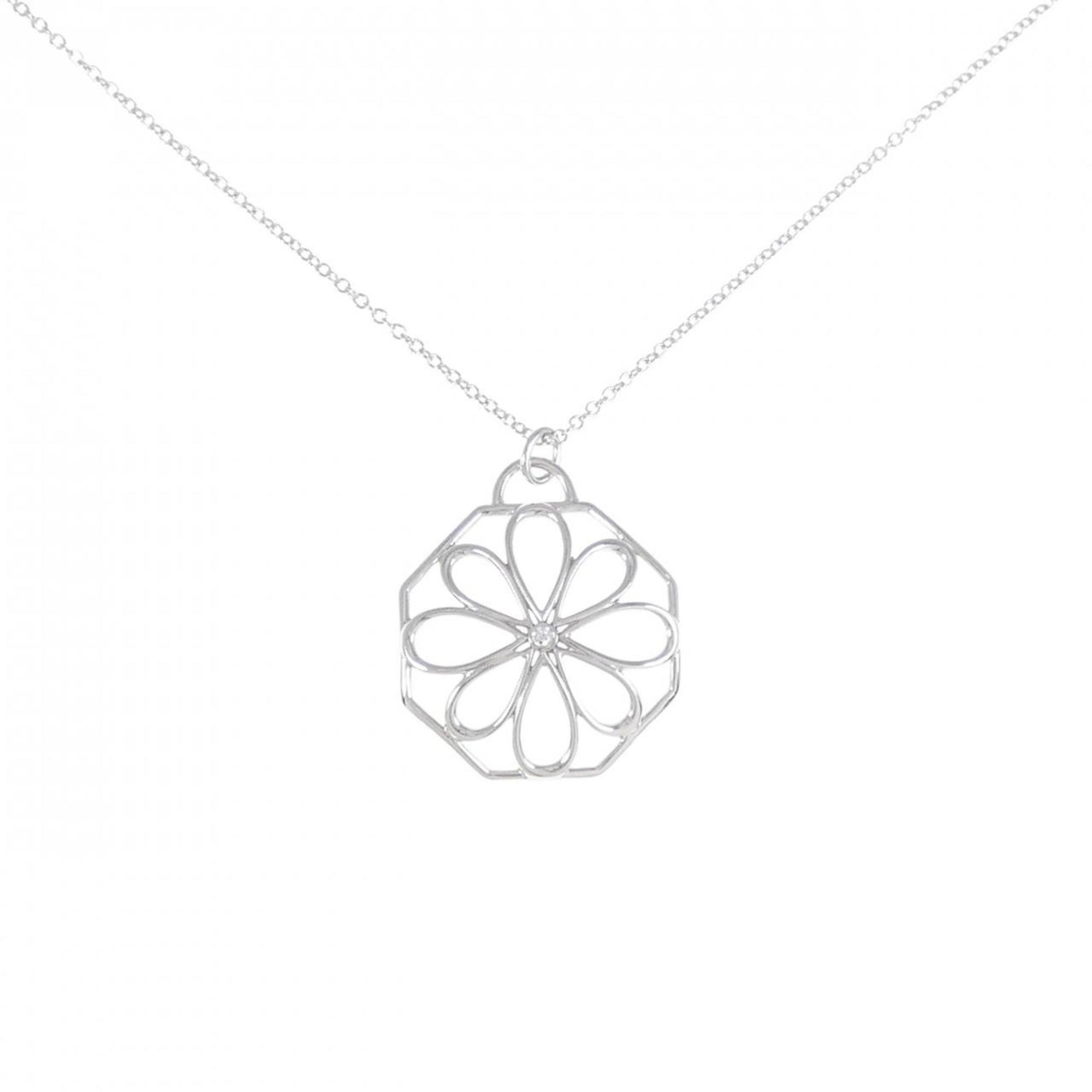 Pendant Necklace 18K White Gold with Diamond