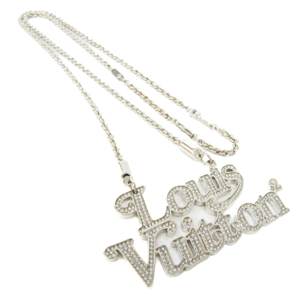 Pendant Necklace Metal with Rhinestone Silver