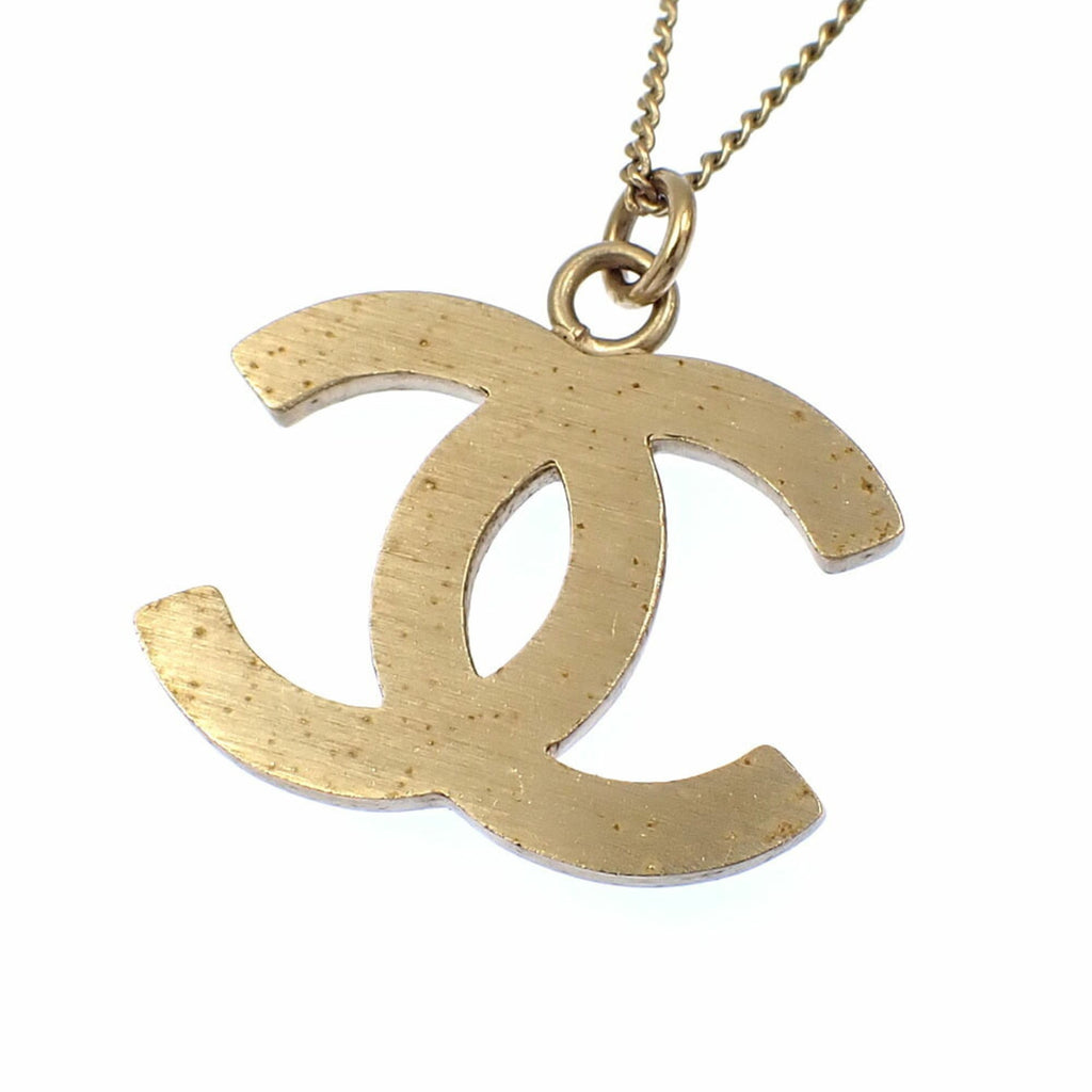 CC Logo Pendant Necklace Gold-Tone Metal