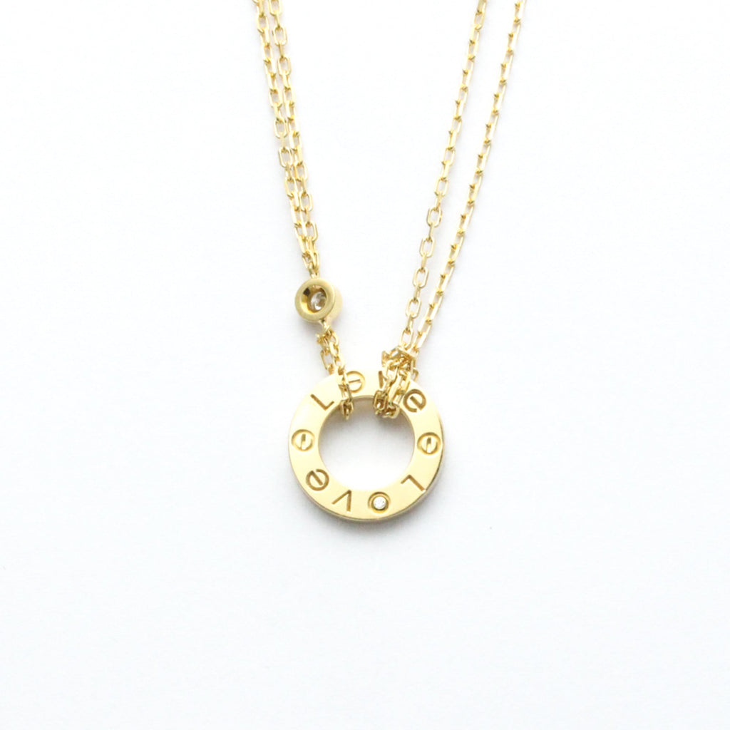 Love Circle Pendant Necklace 18K Yellow Gold with Diamond