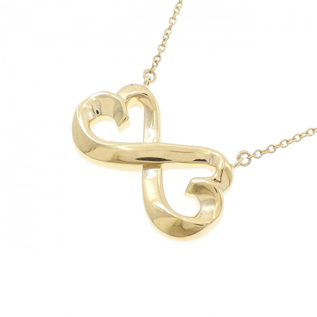 Double Loving Heart Pendant Necklace 18K Yellow Gold