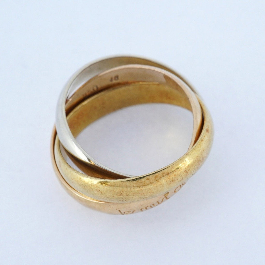 Vendome Louis Cartier Band Ring 18K Tricolor Gold