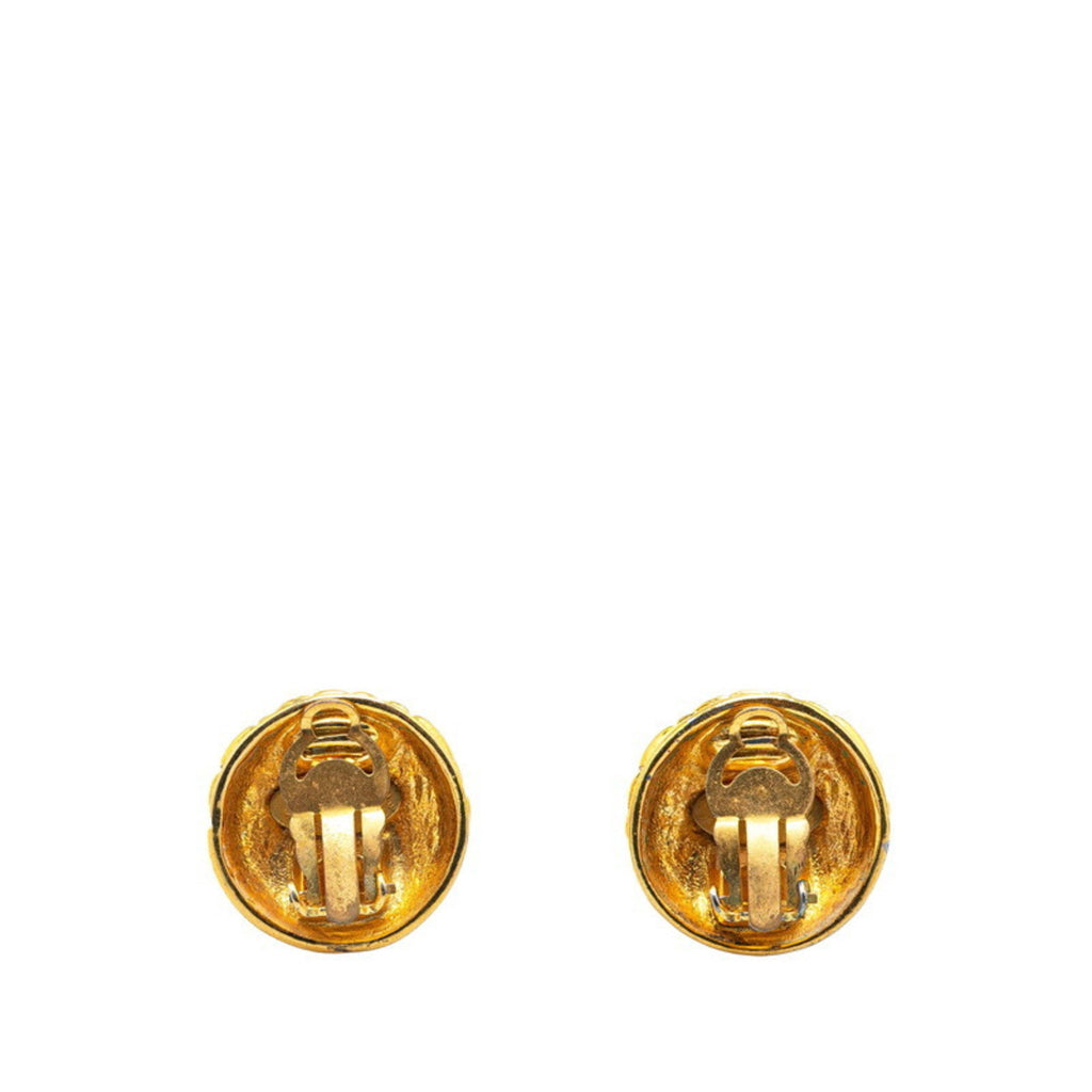 CC Logo Clip-On Earrings Metal Gold-Tone Metal