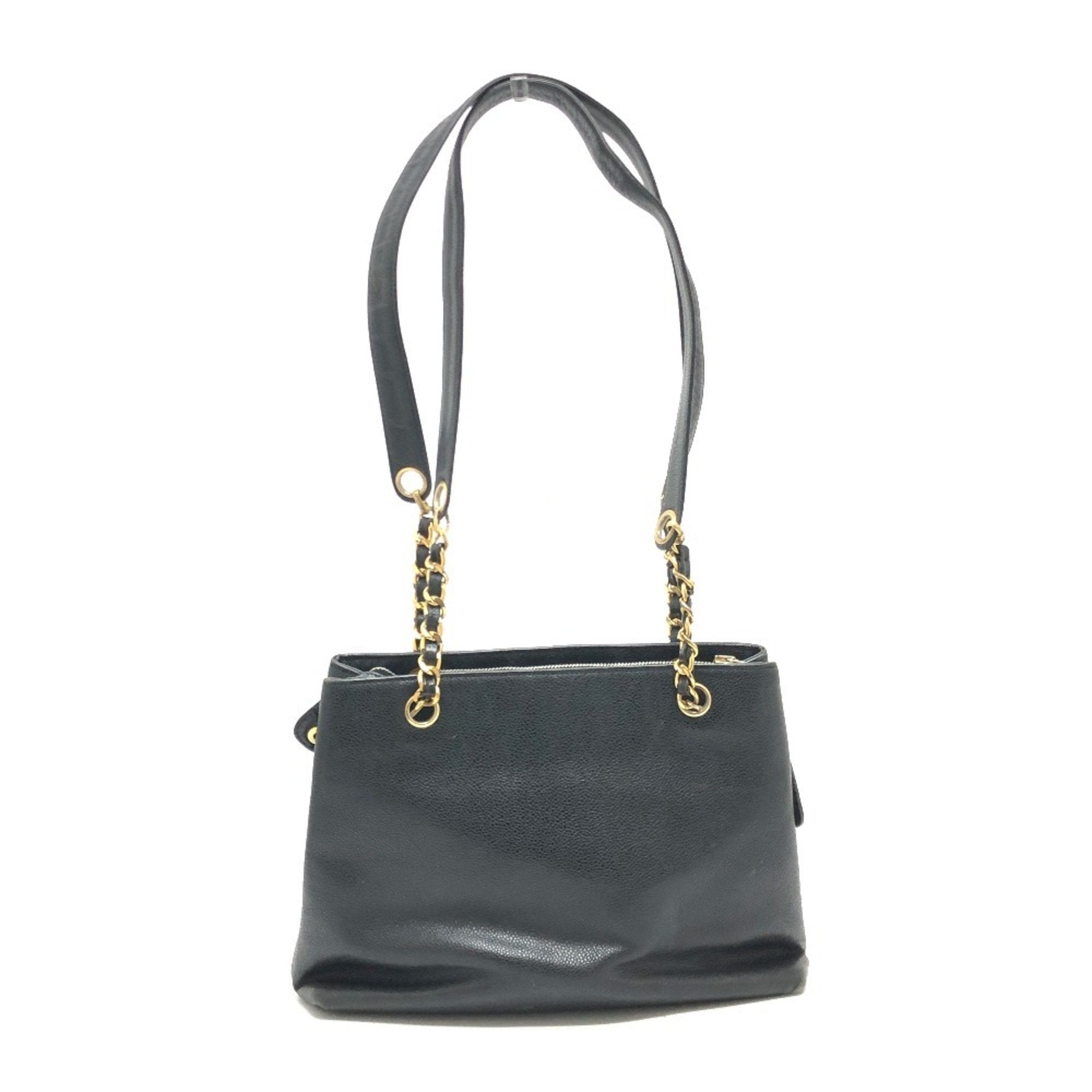 Vintage Front Pocket Tote Caviar Small