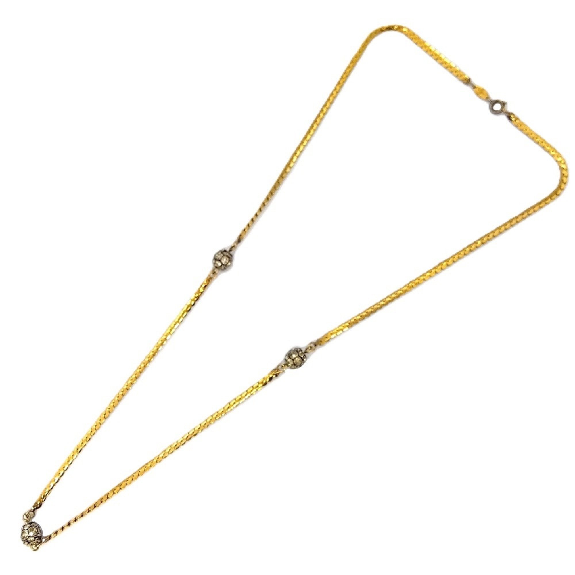 Pendant Necklace Gold Rhinestone