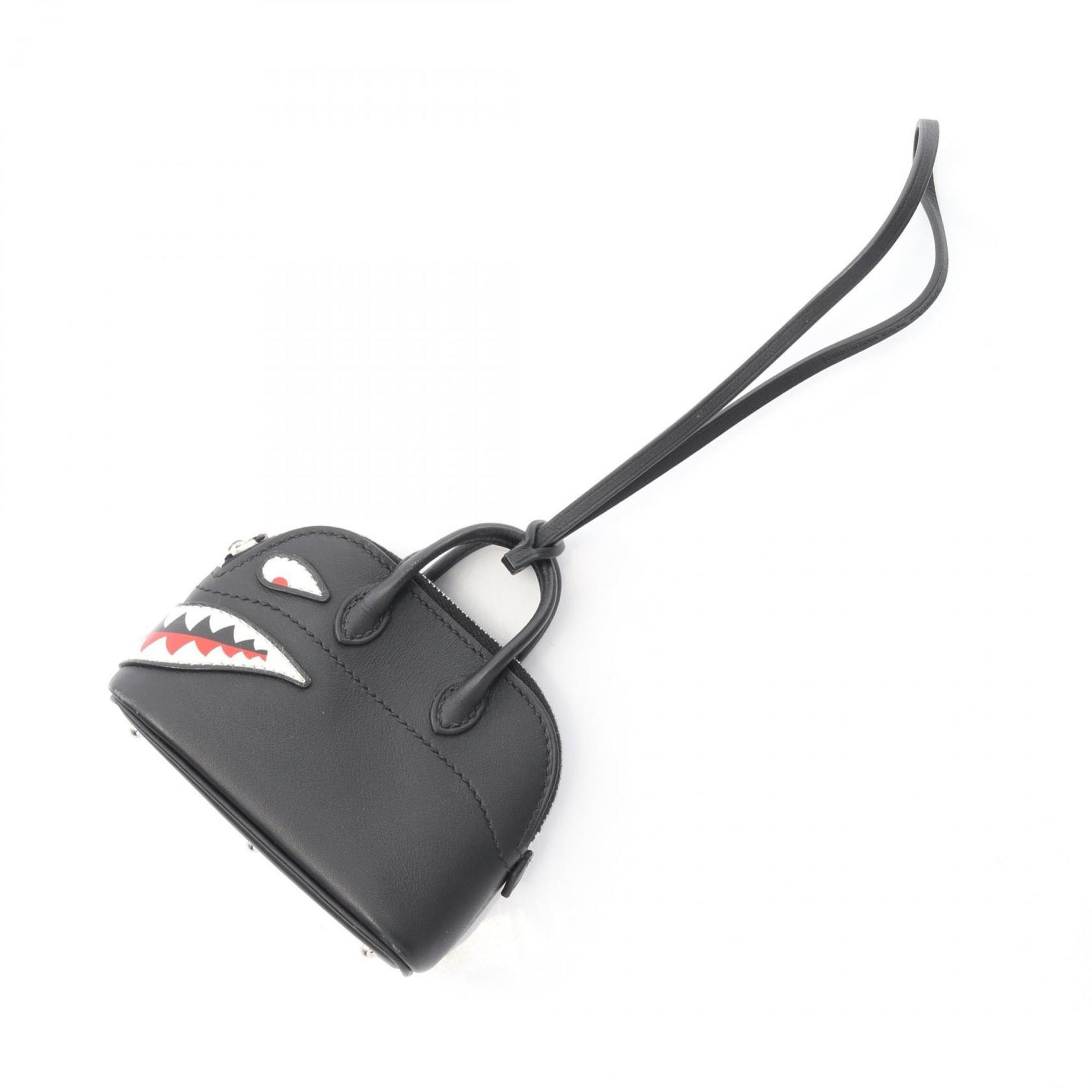 Charm Swift Leather Black Handbag Charm
