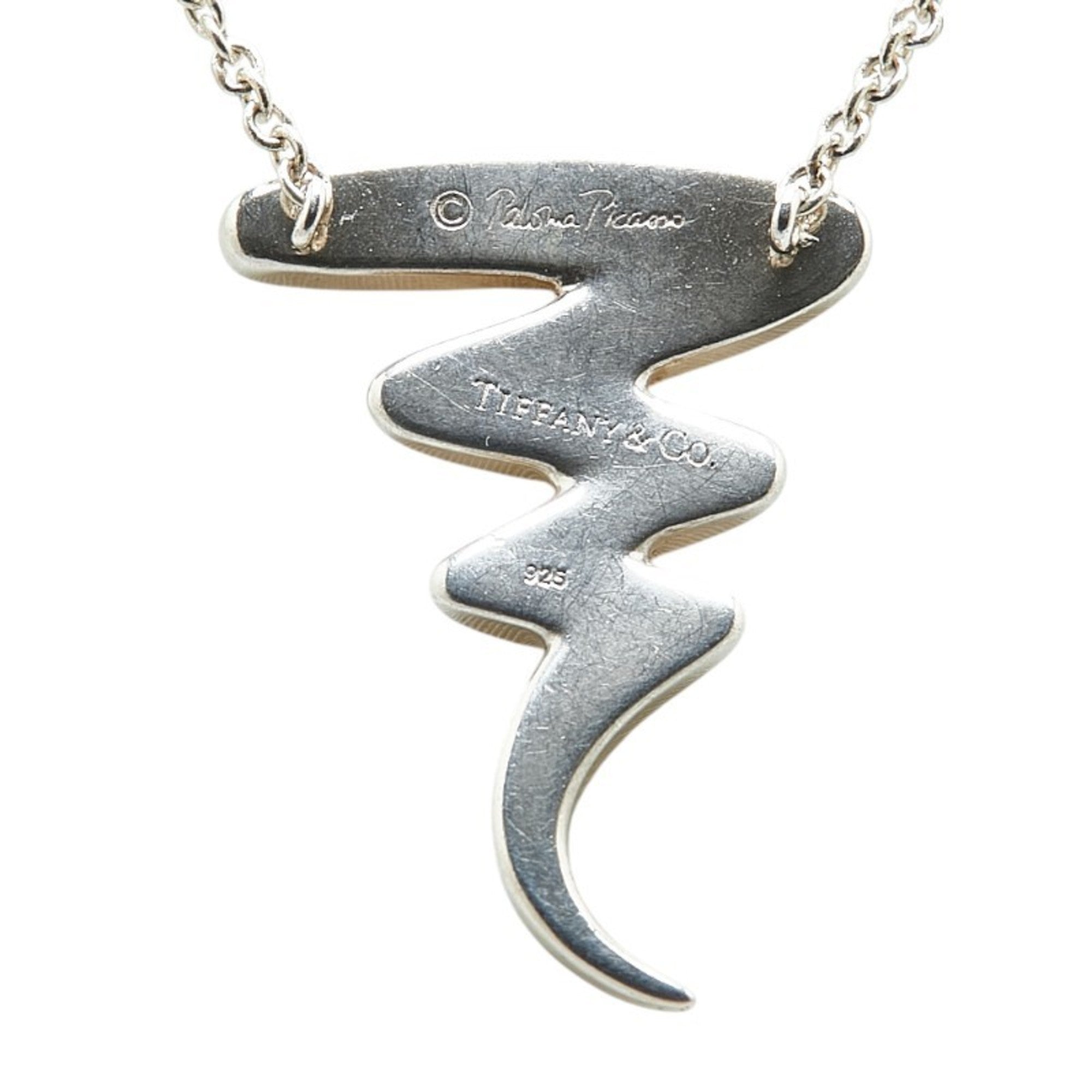 Scribble Pendant Necklace Sterling Silver
