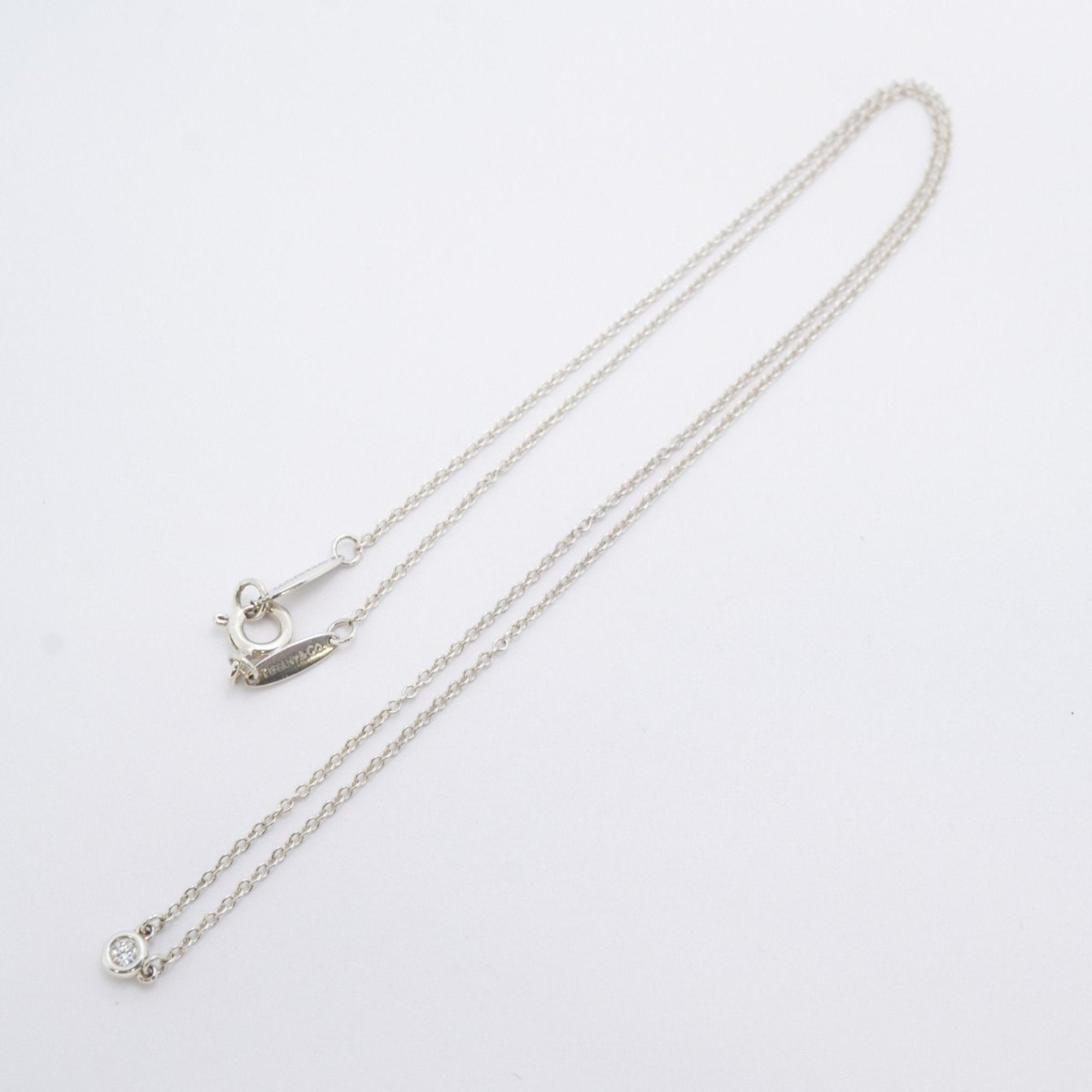 Elsa Peretti Diamonds By The Yard Pendant Necklace Sterling Silver and Diamond