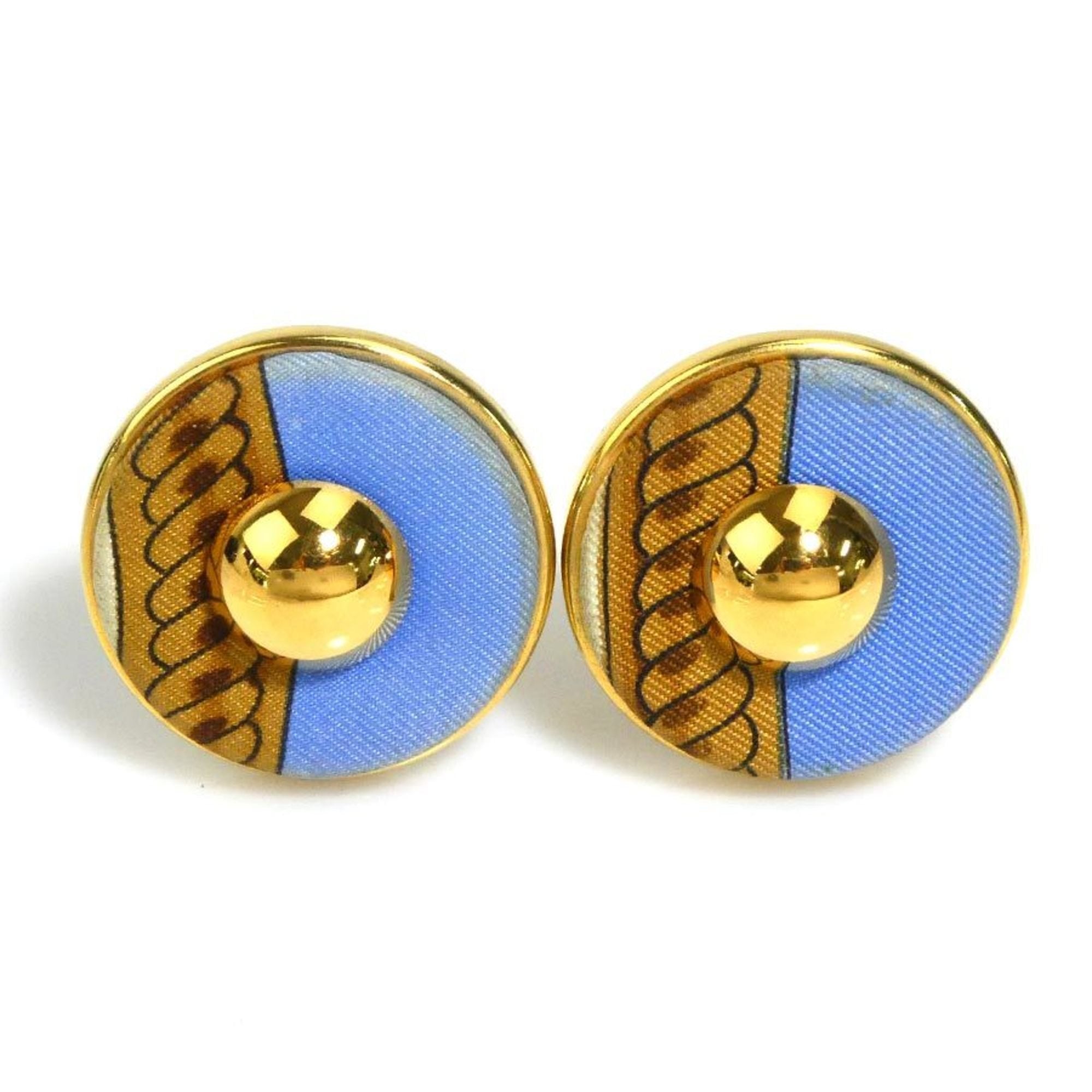 Clip-On Earrings Metal and Silk