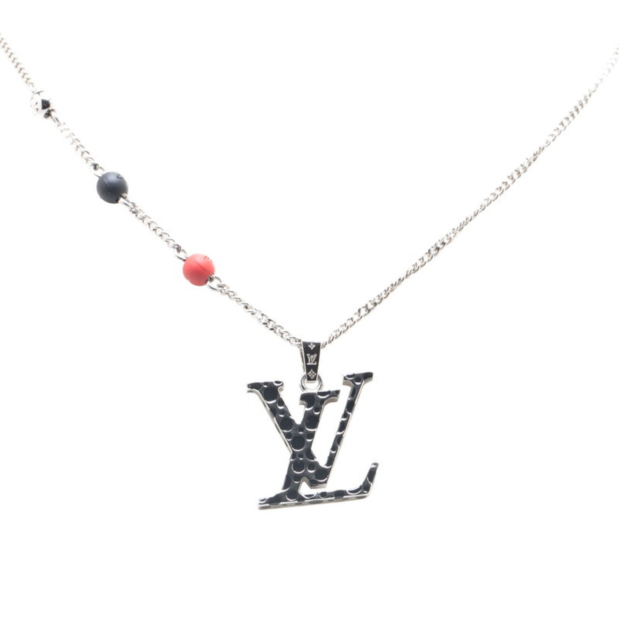 Pendant Necklace Enamel and Metal Multi Color Silver
