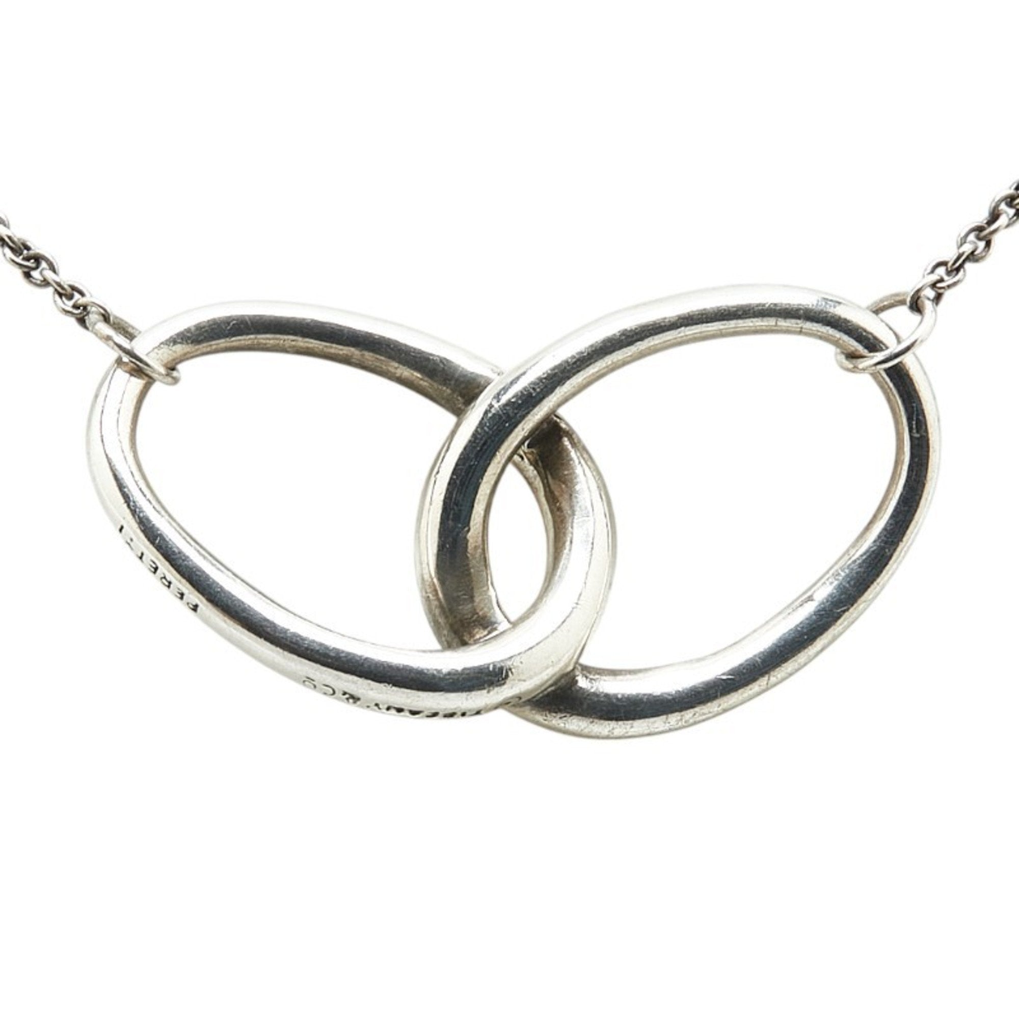 Peretti Double Loop Pendant Necklace Sterling Silver