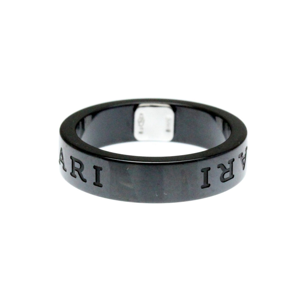Band Ring Ceramic and 18K White Gold with Diamond