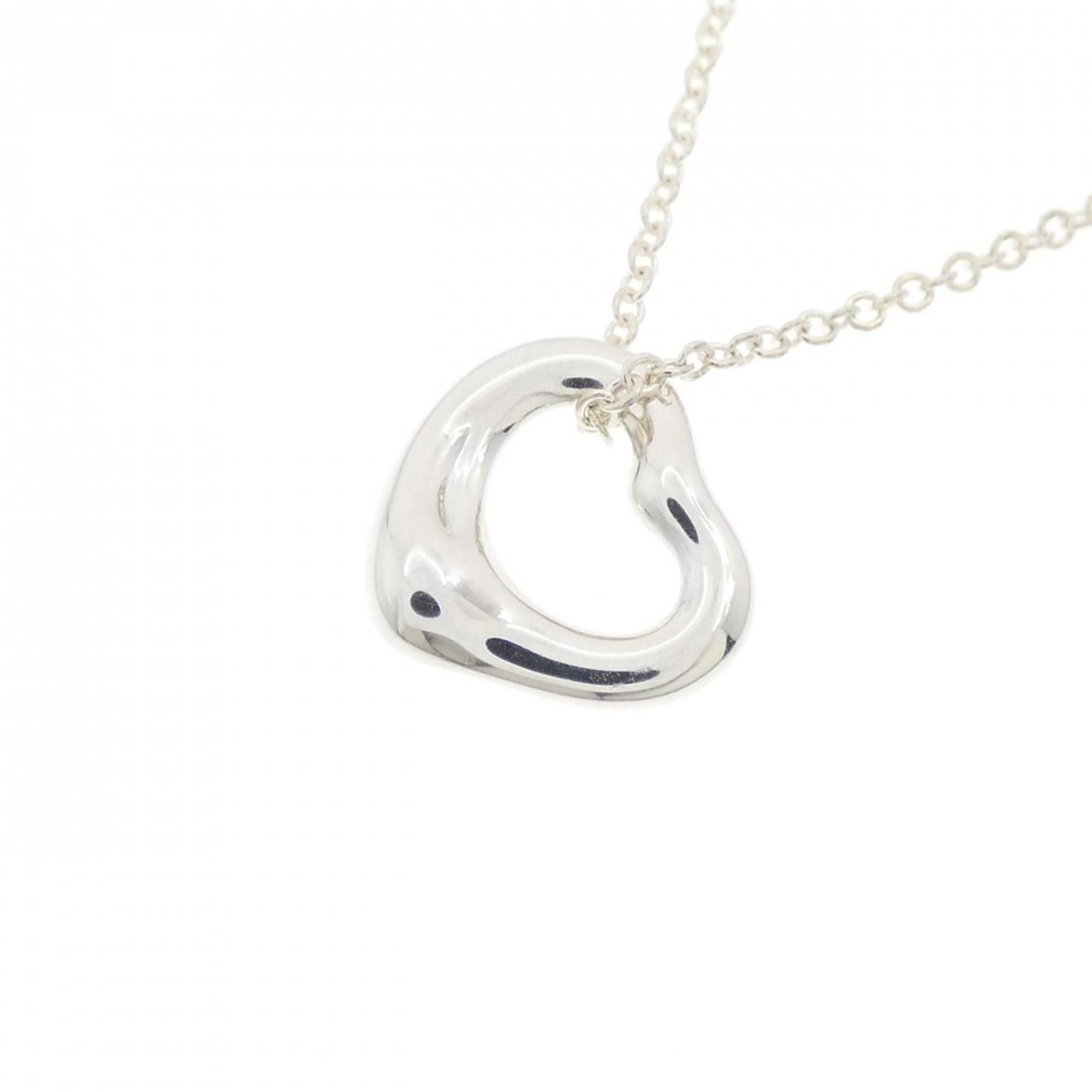 Open Heart Pendant Necklace Sterling Silver 10.5mm