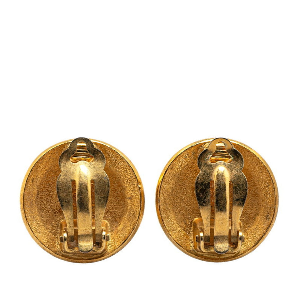 CC Logo Clip-On Earrings Metal Gold-Tone Metal