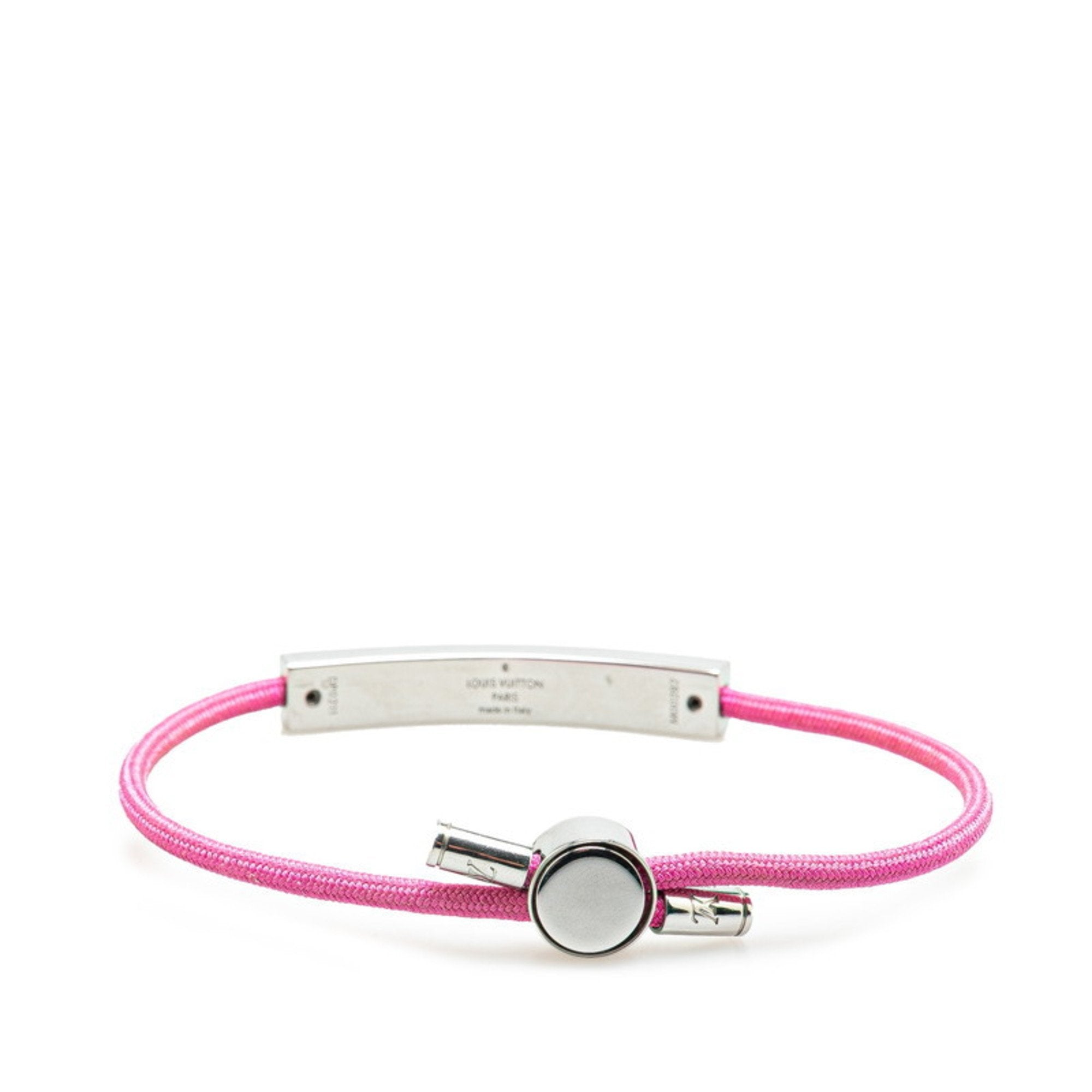 Bracelet Canvas and Metal Pink Gold and Silver