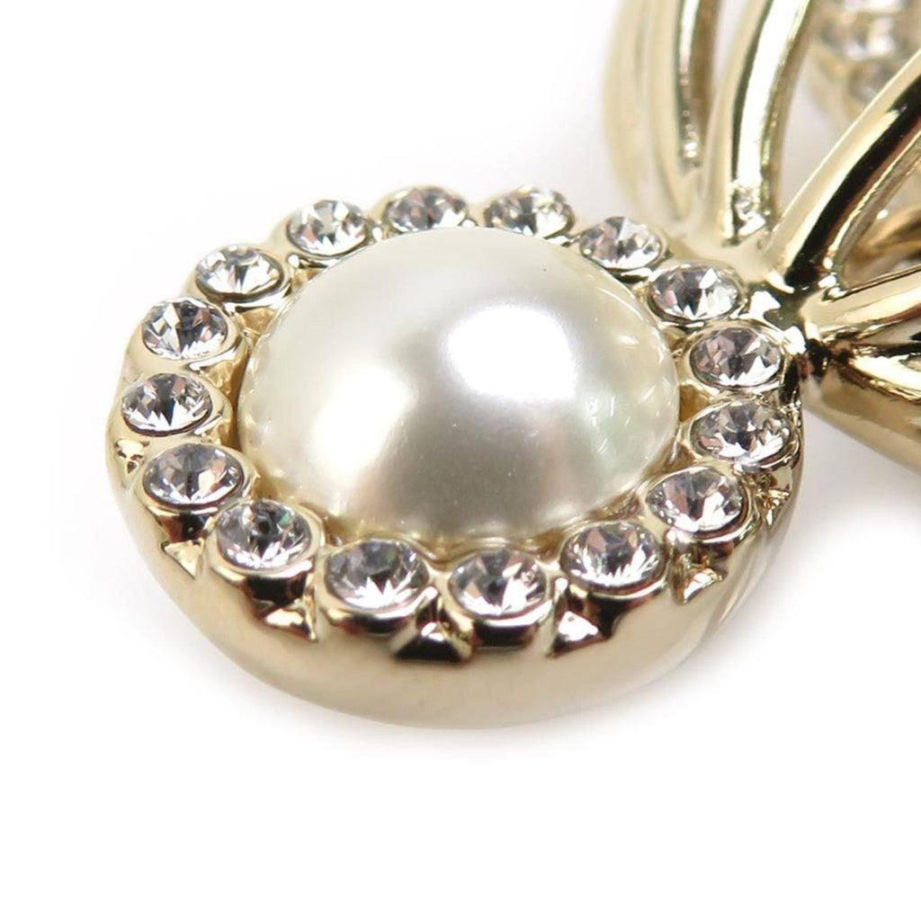Brooch Metal With Faux Pearl And Stones