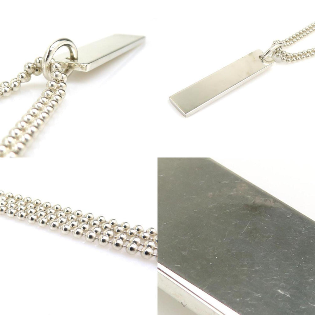 Ball Pendant Necklace Sterling Silver Double Chain