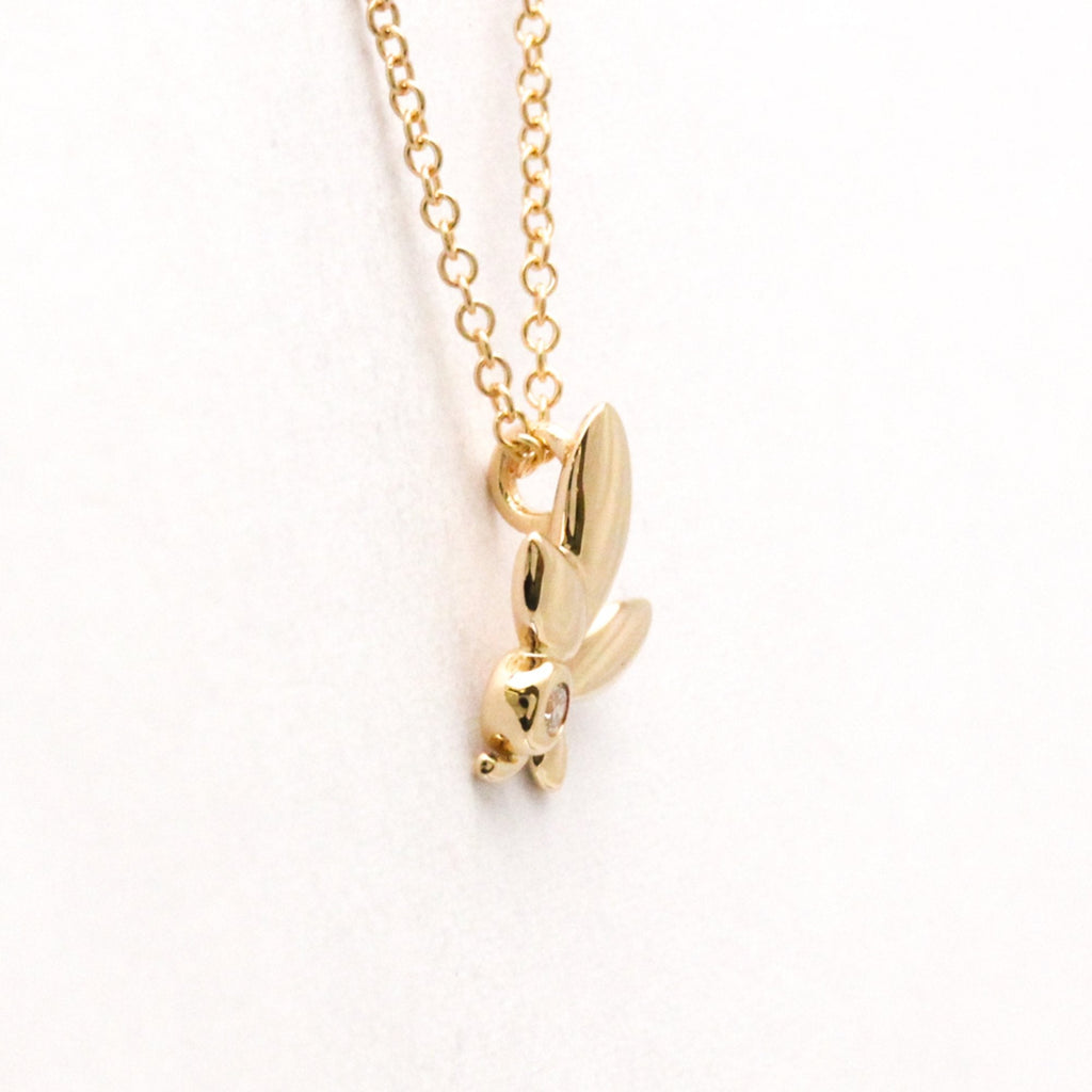 Olive Leaf Pendant Necklace 18K Rose Gold with Diamond