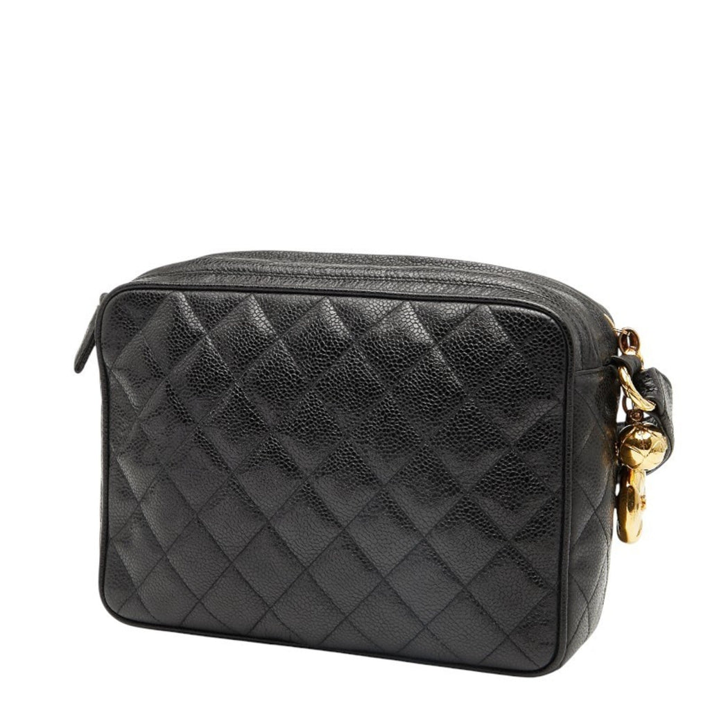 Vintage Diamond CC Camera Shoulder Bag Quilted Caviar Medium