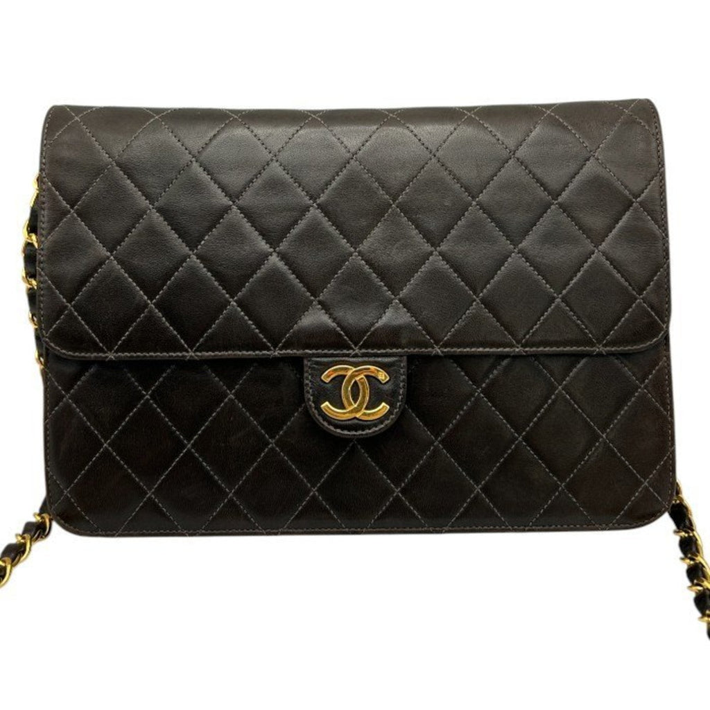 Vintage Clutch with Chain Quilted Leather Medium