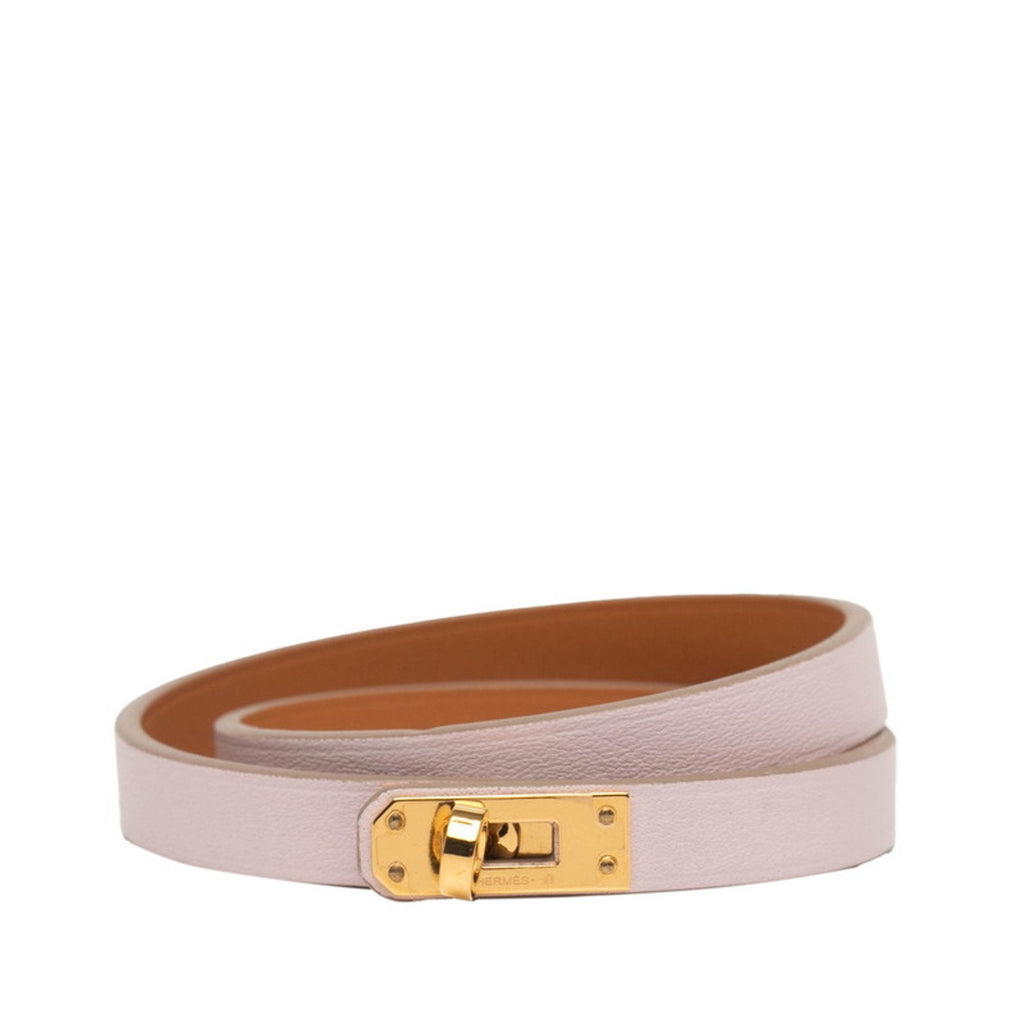 Mini Kelly Double Tour Bracelet Swift Leather Gold Hardware