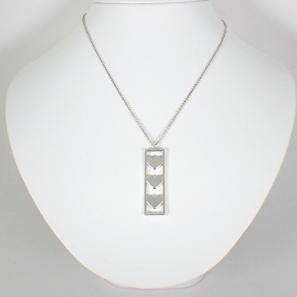 Triple Heart Pendant Necklace Sterling Silver