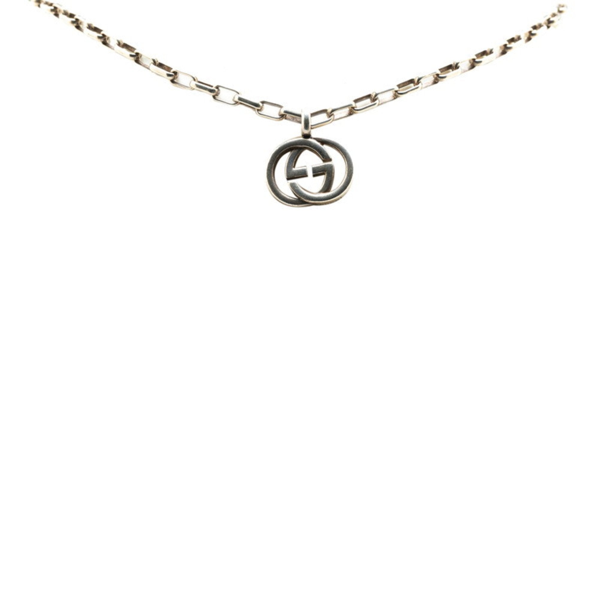 Interlocking G Pendant Necklace Sterling Silver