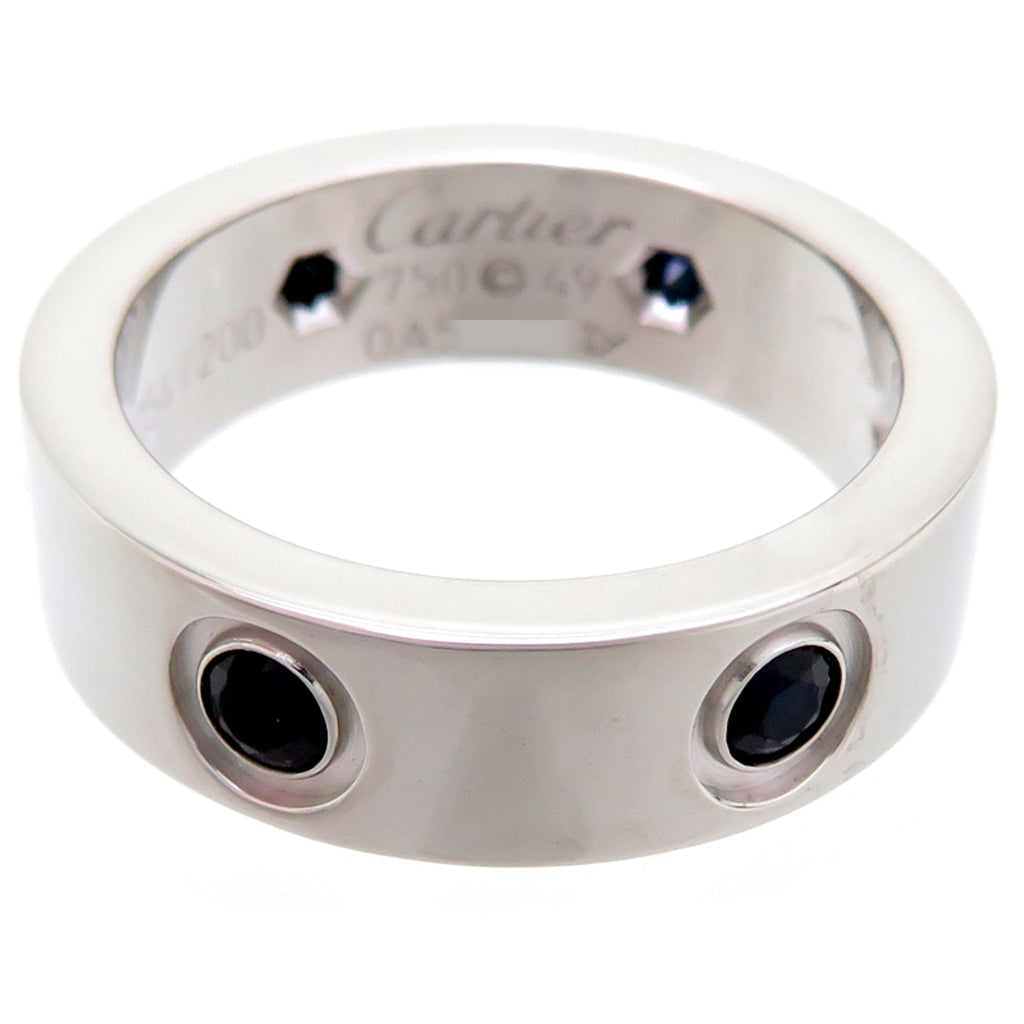 Love Ring 18K White Gold with Sapphire