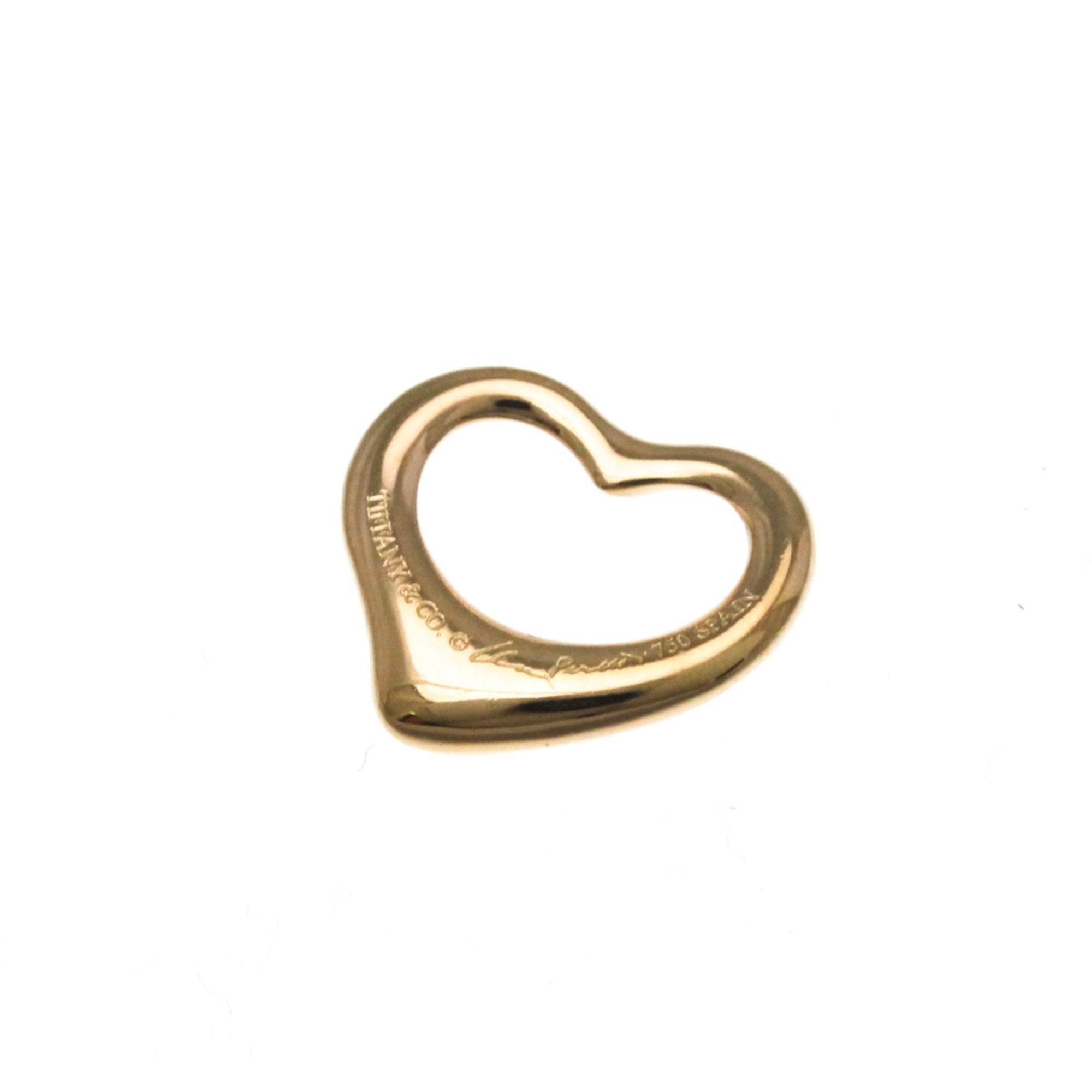 Open Heart Pendant Necklace 18K Rose Gold 15.5mm