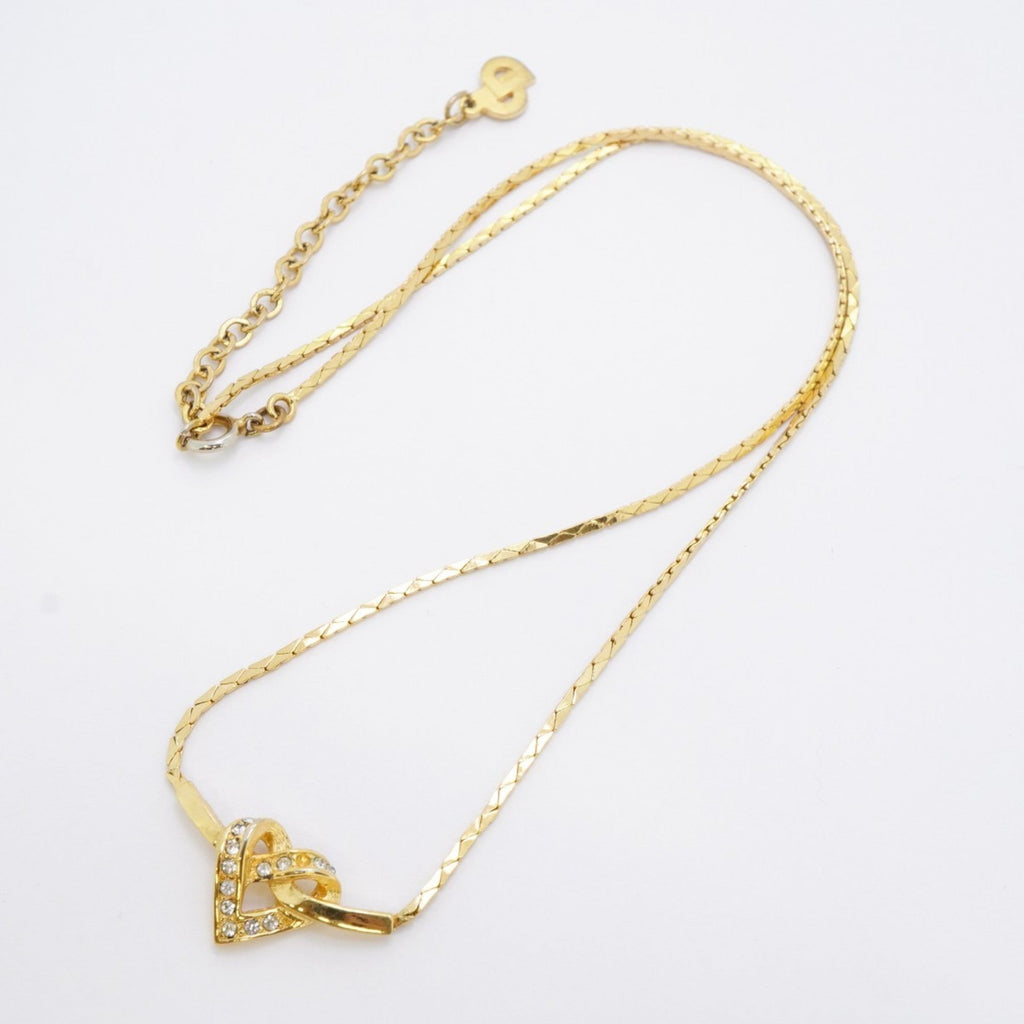 Pendant Necklace Gold with Rhinestone