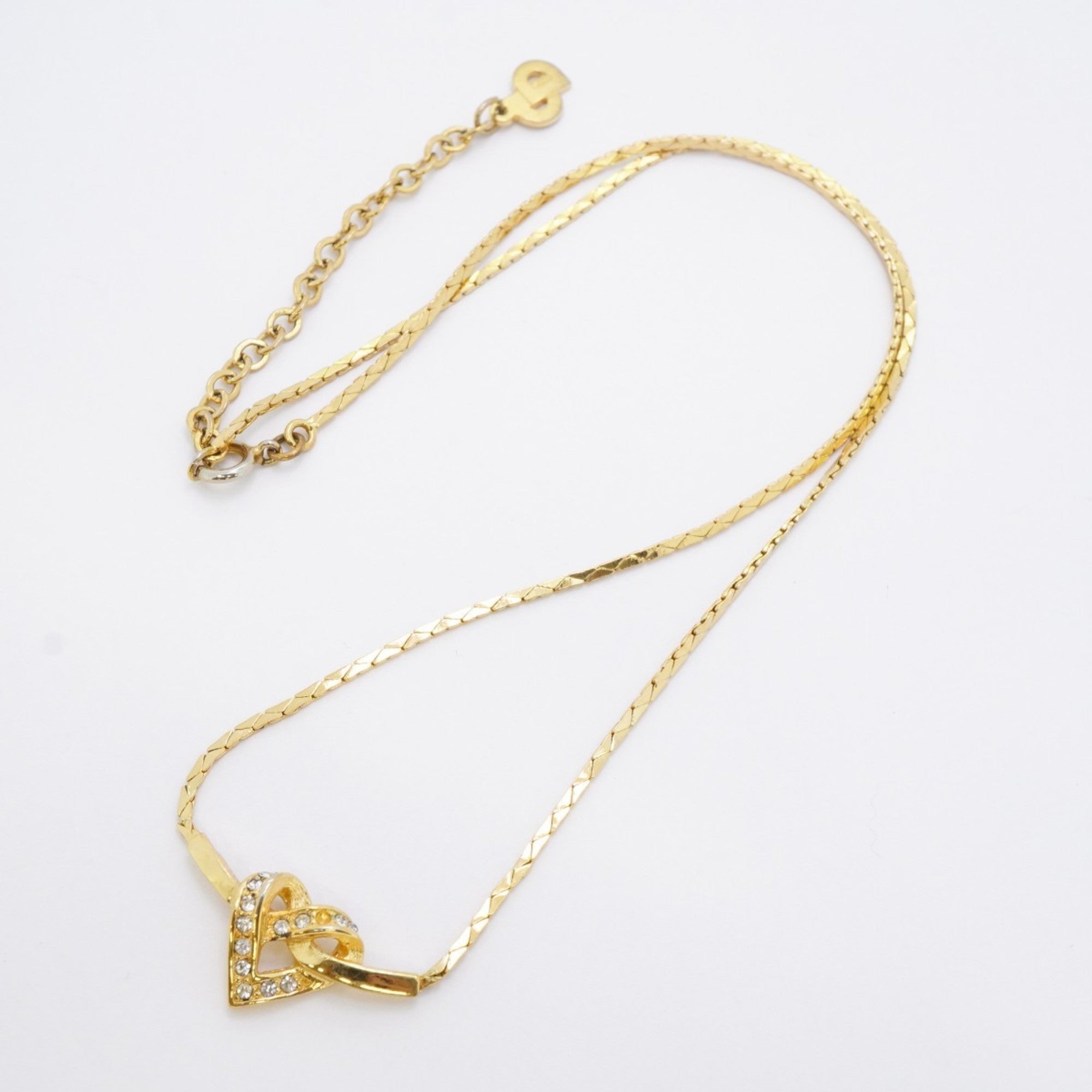 Pendant Necklace Gold with Rhinestone