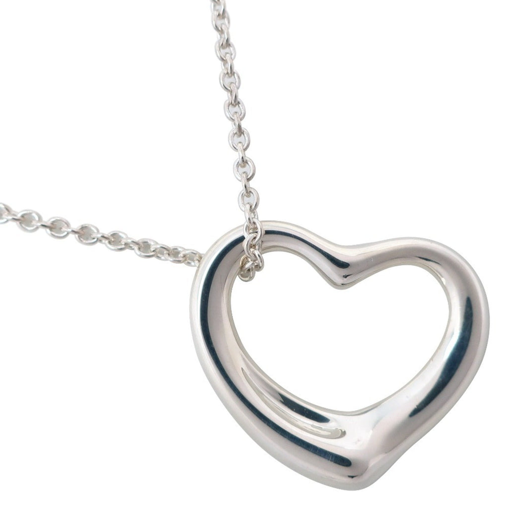 Open Heart Pendant Necklace Sterling Silver 20mm