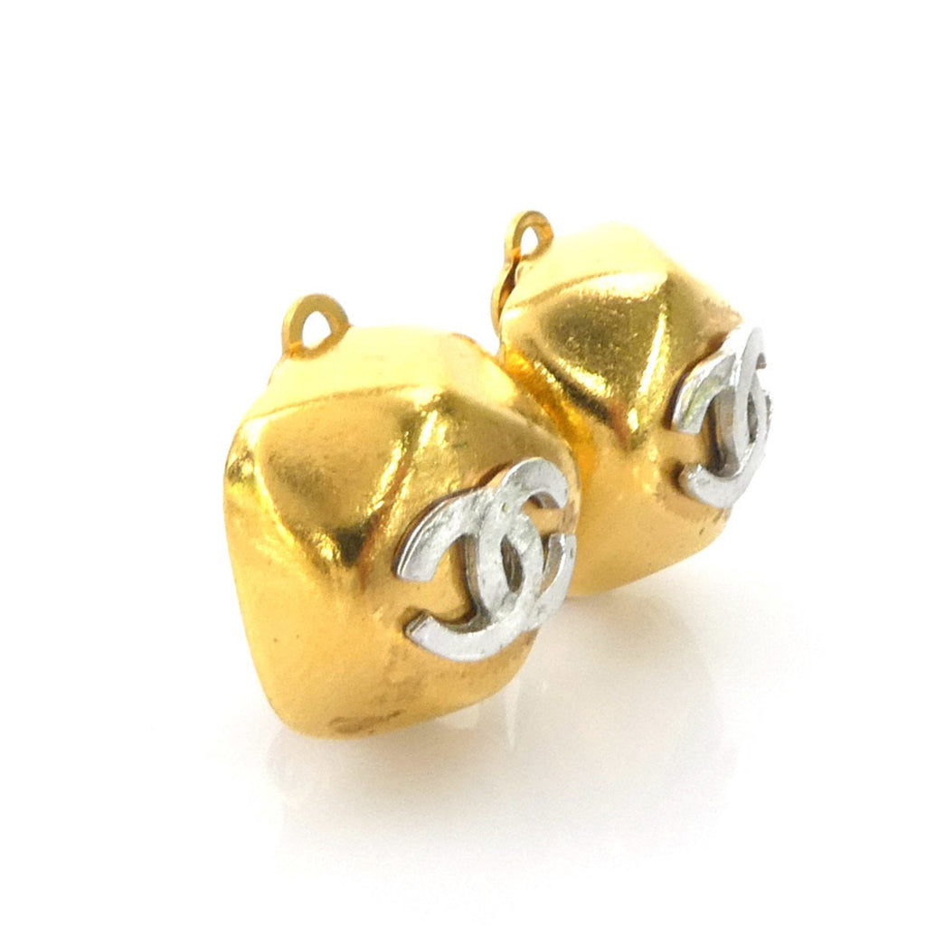 CC Logo Clip-On Earrings Gold-Tone Metal Gold-Tone Metal