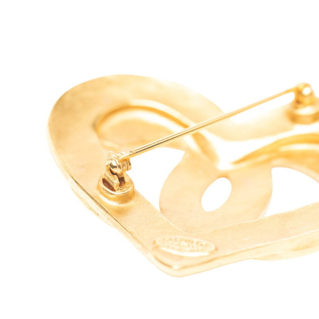 CC Logo Heart Brooch Metal
