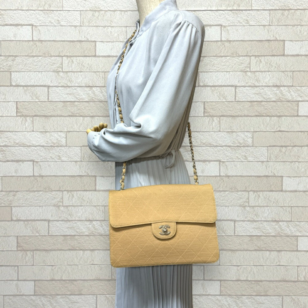 Vintage Classic Single Flap Bag Quilted Jersey Jumbo