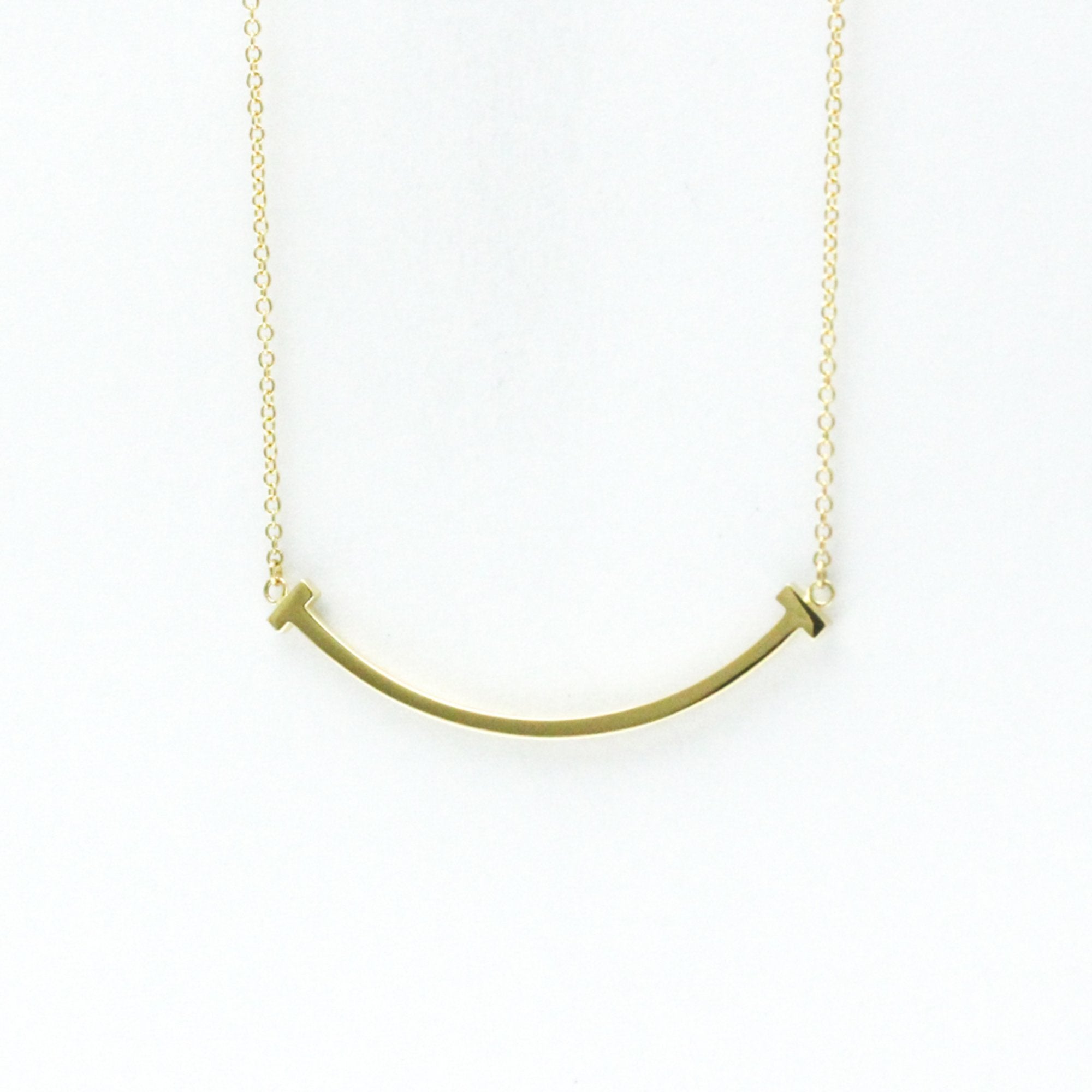T Smile Pendant Necklace 18K Yellow Gold