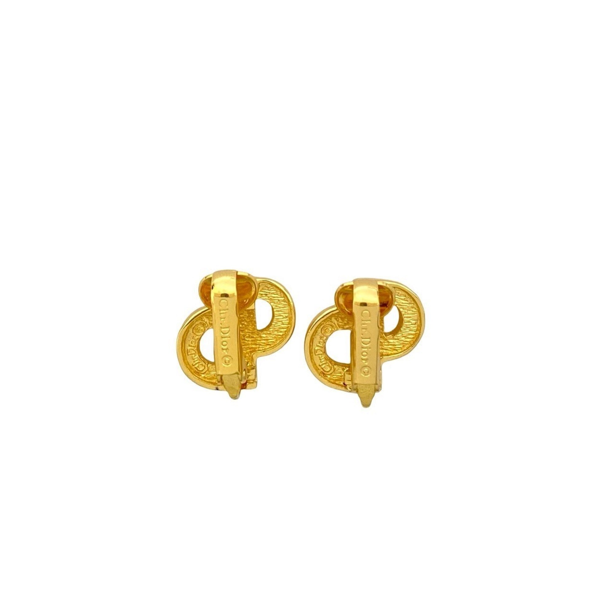Earrings Rhinestone Gold-Tone Metal