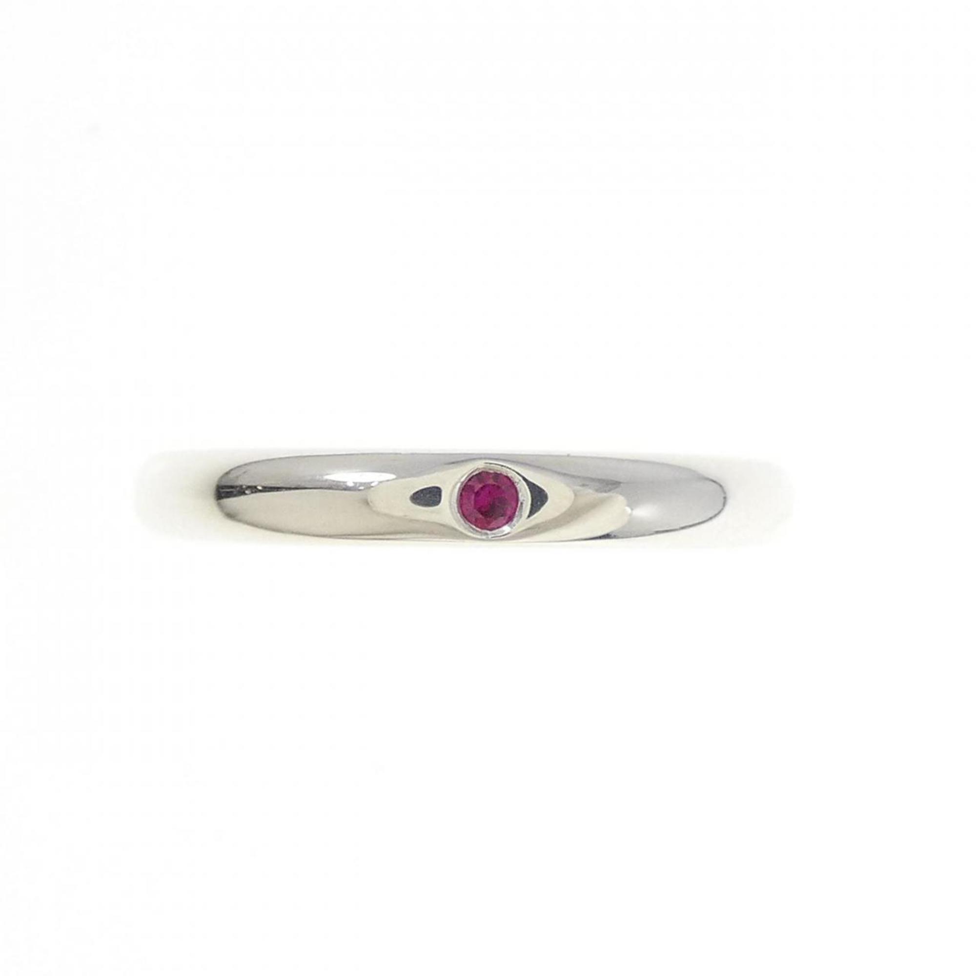Band Ring Sterling Silver with Ruby