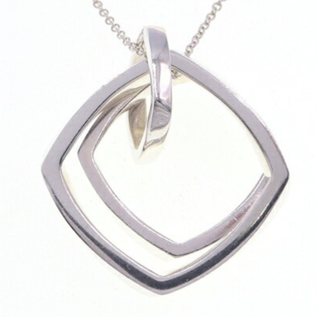 Pendant Necklace Sterling Silver Triple Torque Narrow Square